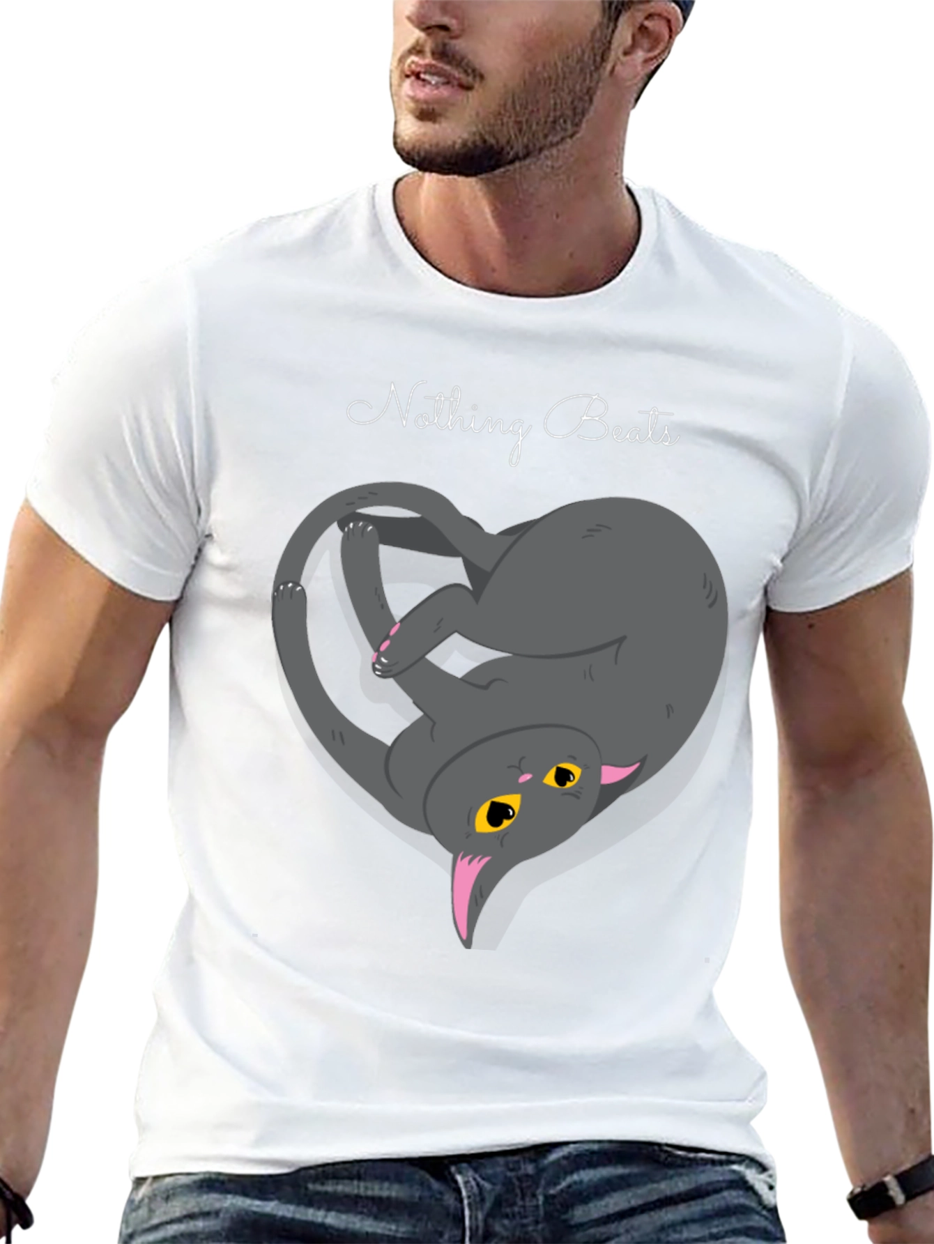 Black Nothing Beats Cat Love T-Shirt view 13