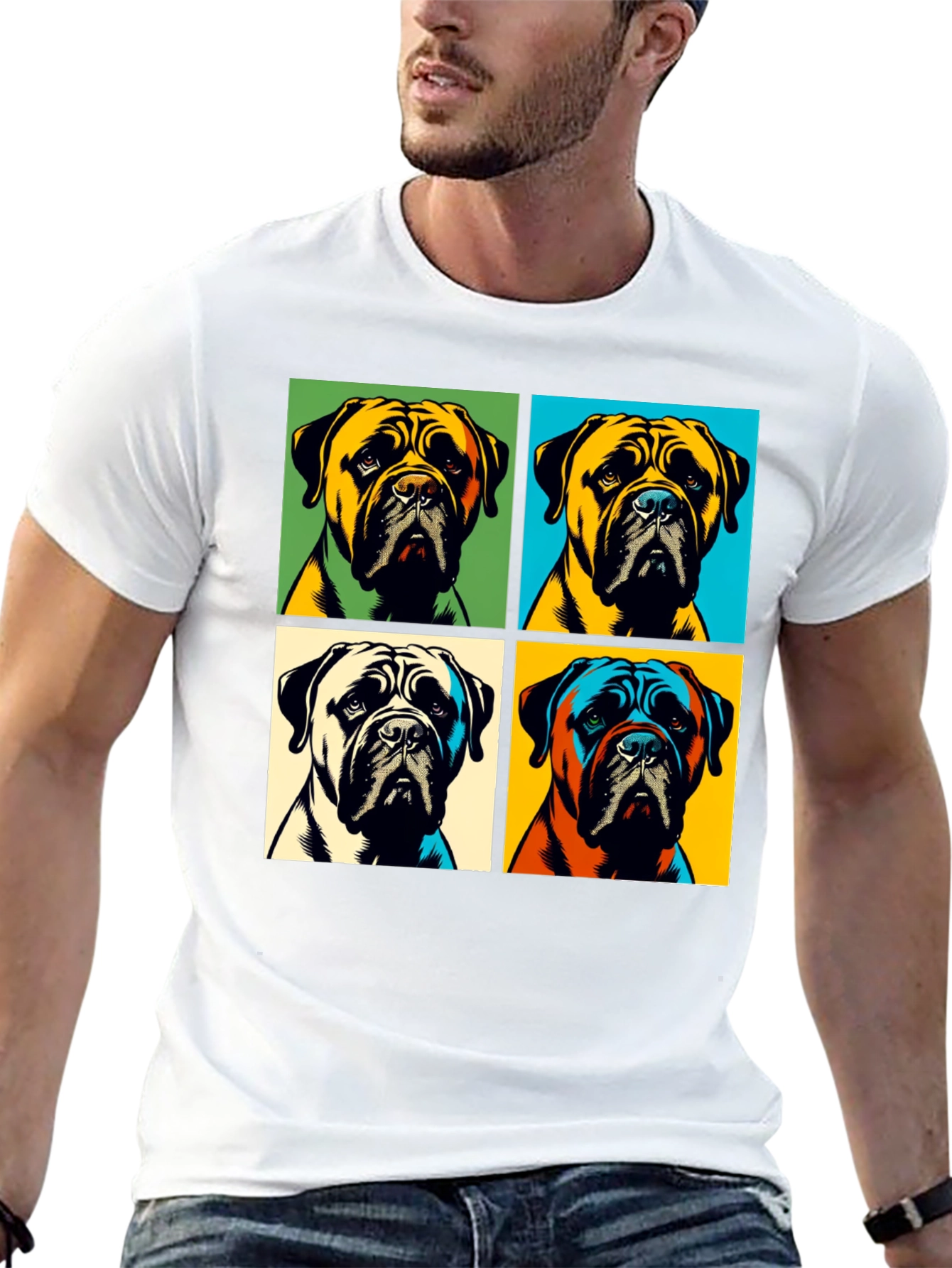 Black Pop Art Dog T-Shirt - Stylish Graphic Tee view 13