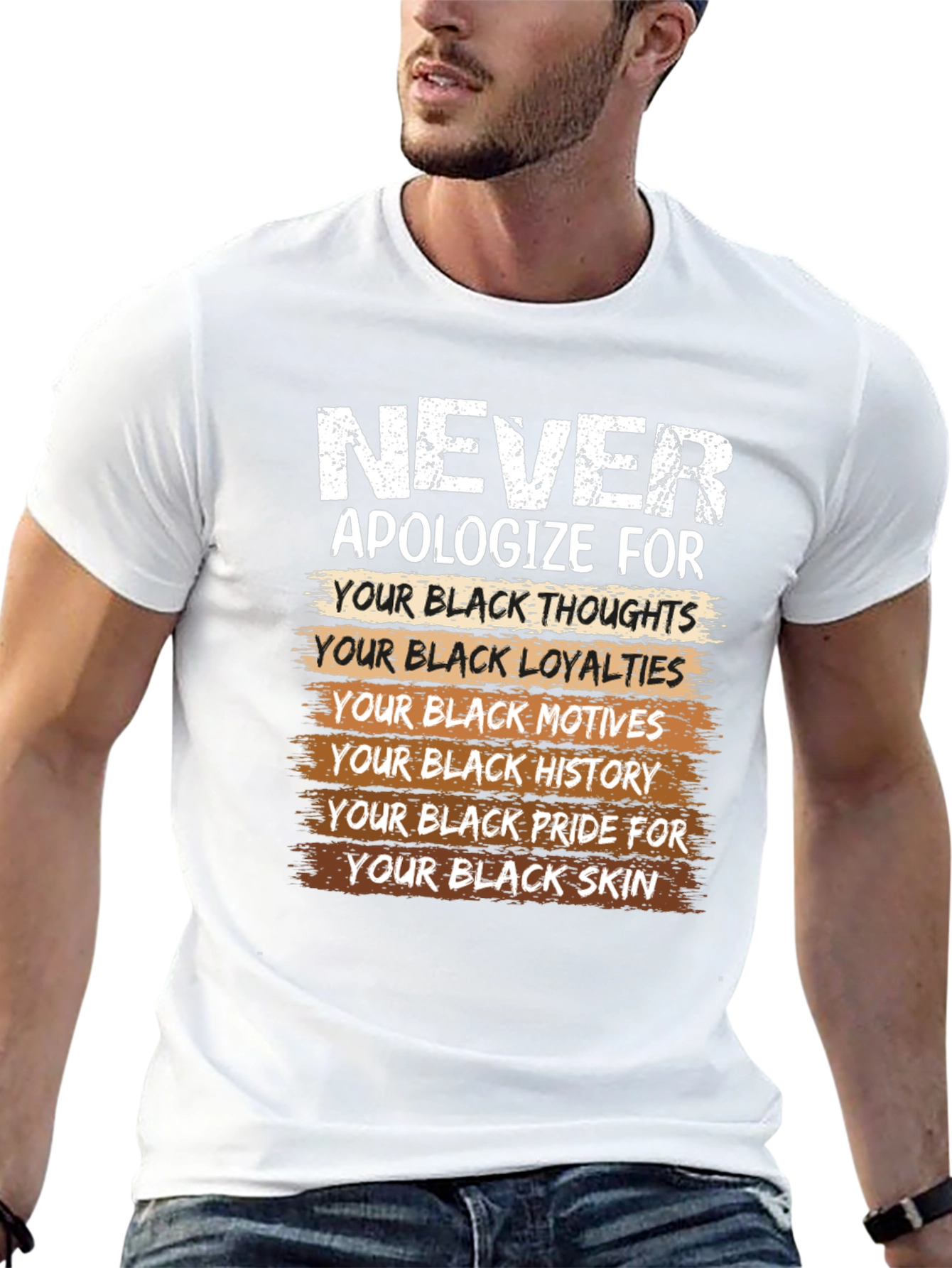 Black Never Apologize Black Pride T-Shirt view 13