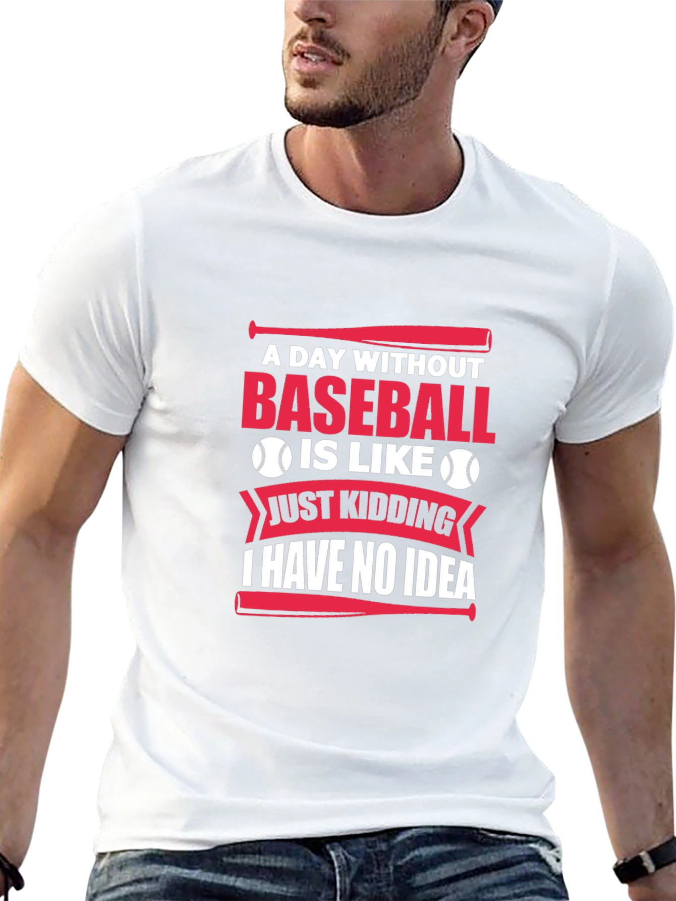 Black Baseball Lover T-Shirt: A Day Without Baseball view 13