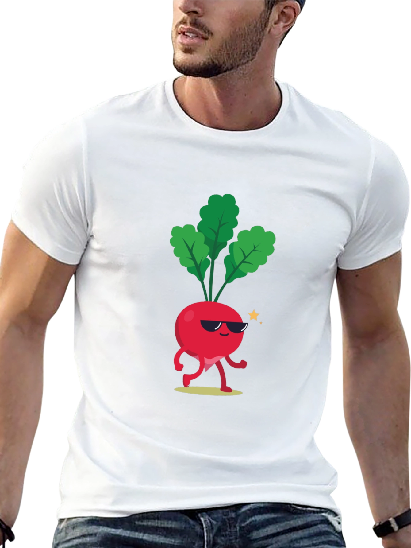 Black Cool Beet T-Shirt - Funny Cartoon Vegetable Tee view 13