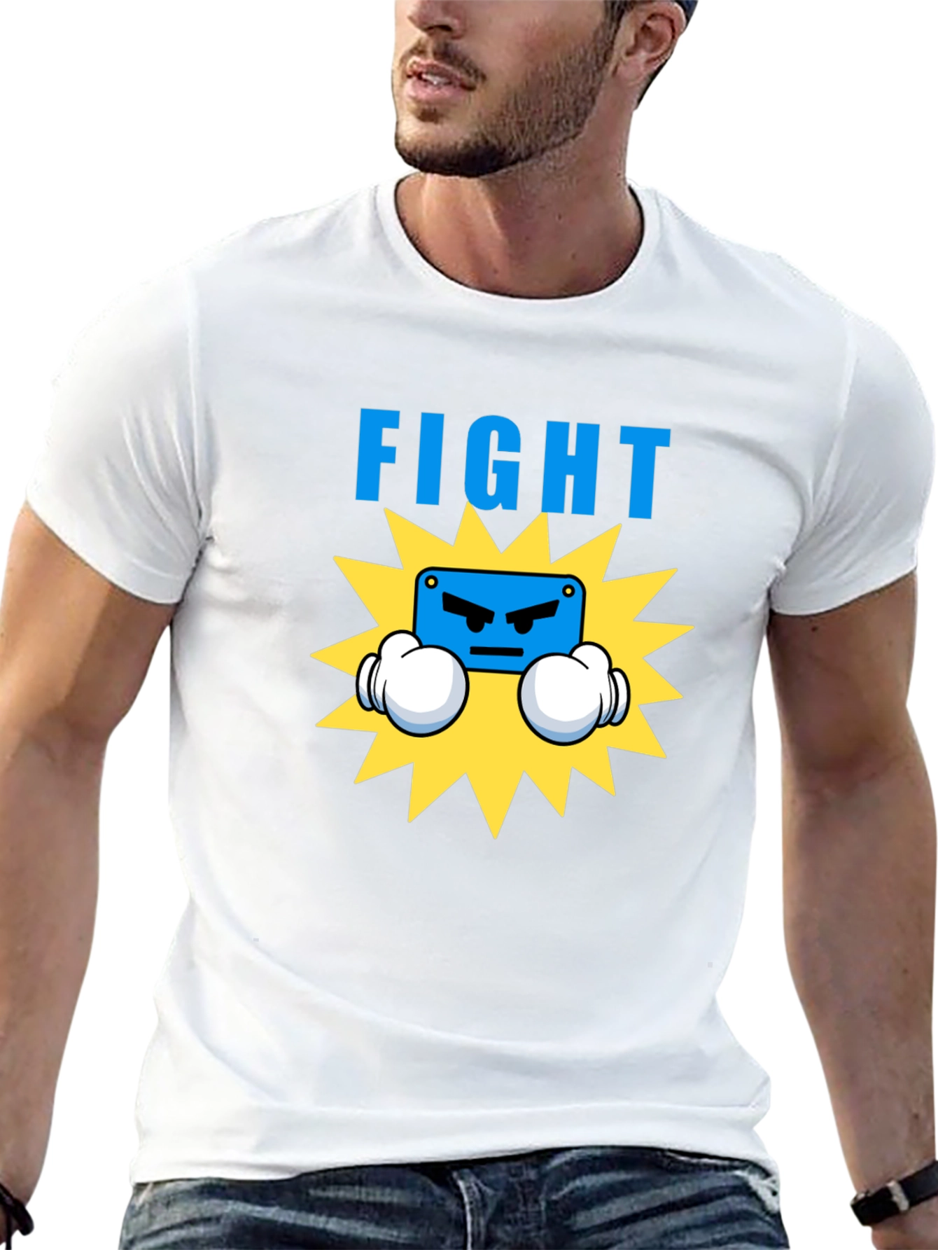 Black Fight Graphic T-Shirt - Boxing Cartoon Design view 13