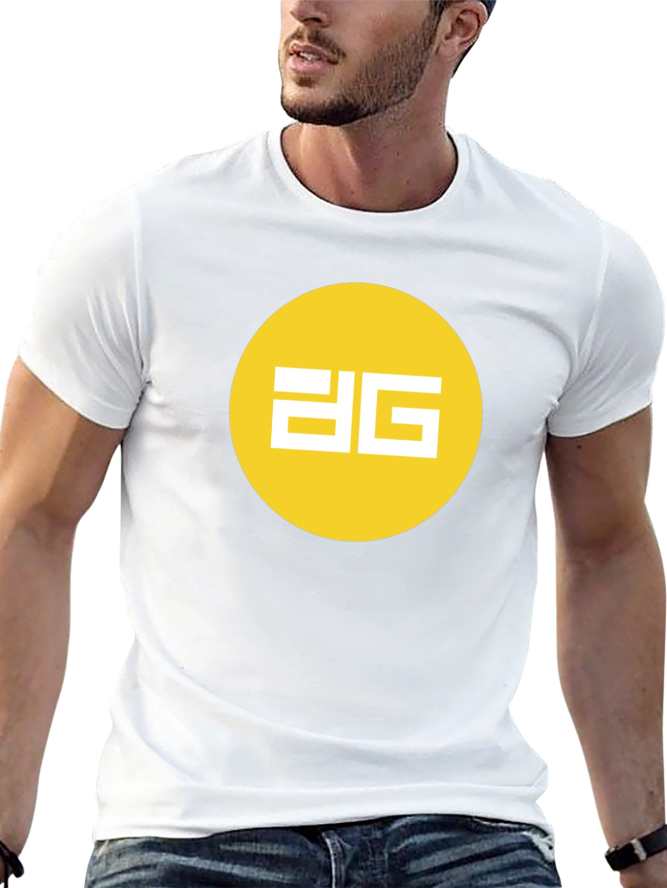 Black Modern Black Tee - Yellow Circle Graphic Design view 13