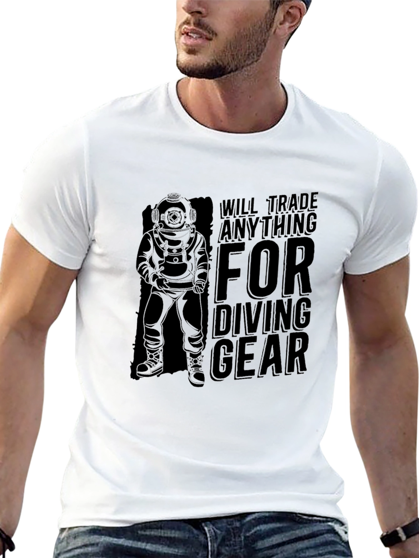 Black Diving Gear T-Shirt - Dive Enthusiast Apparel view 13