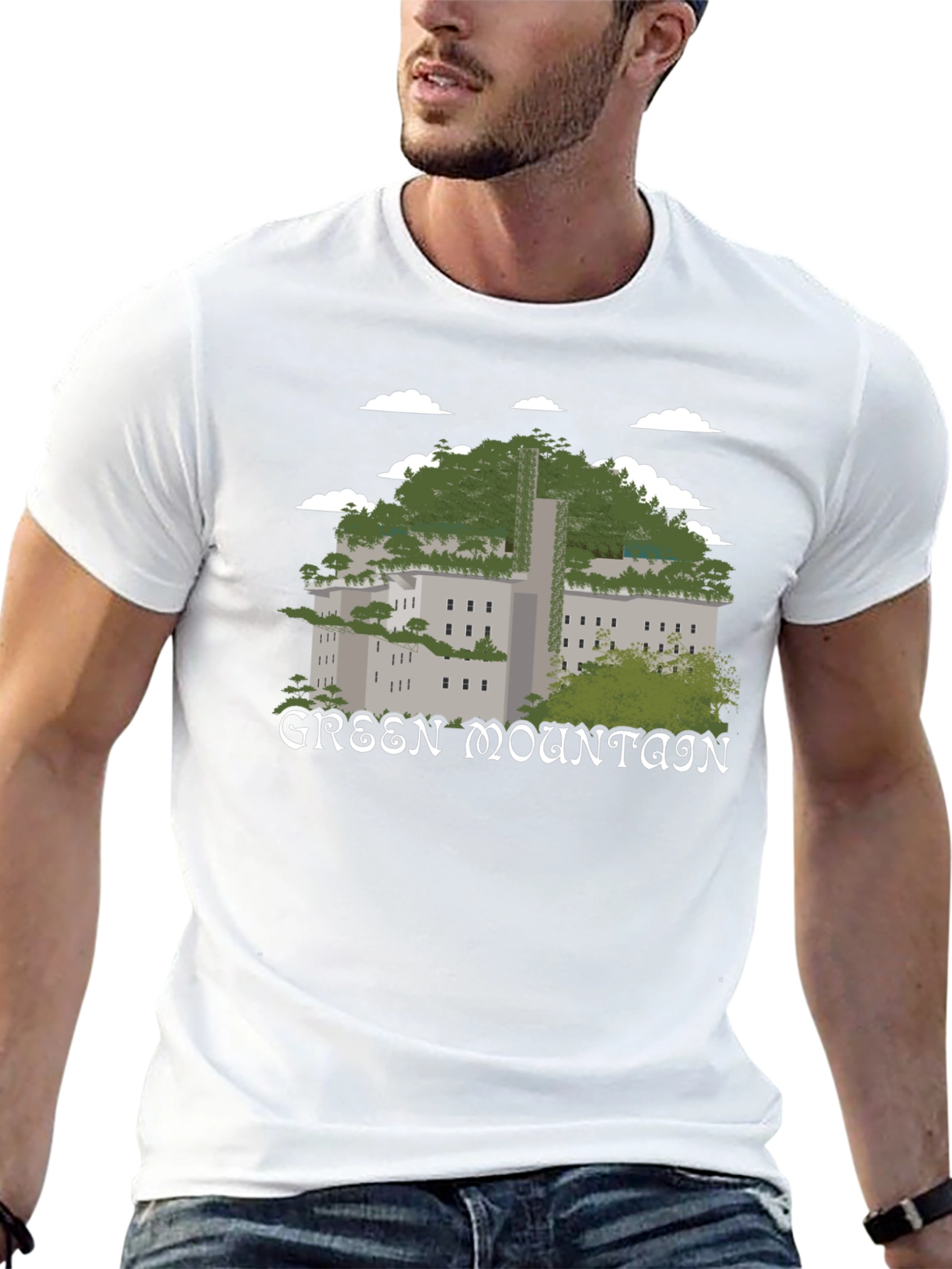 Black Green Mountain Graphic T-Shirt - Nature Inspired Tee view 13