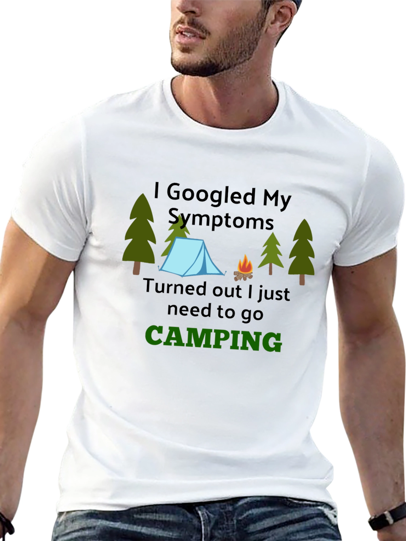 Black I Googled My Symptoms Camping T-Shirt view 13