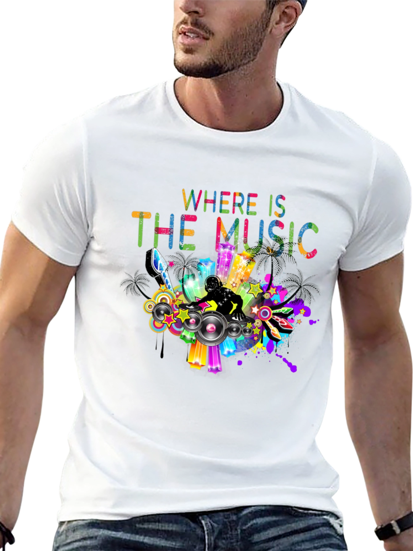 Black Where is the Music DJ Graphic Tee view 13