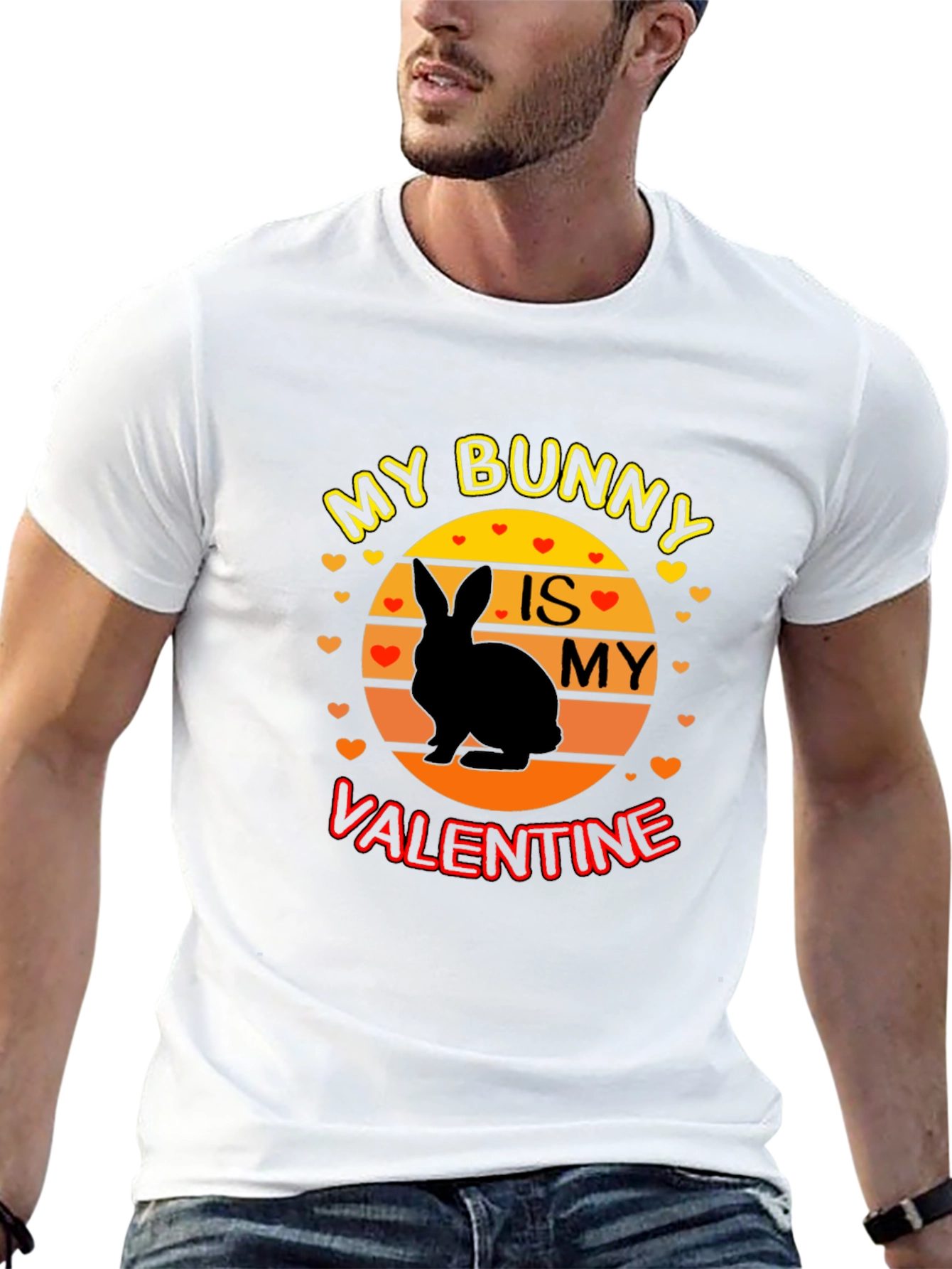 Black My Bunny is My Valentine Graphic T-Shirt view 13