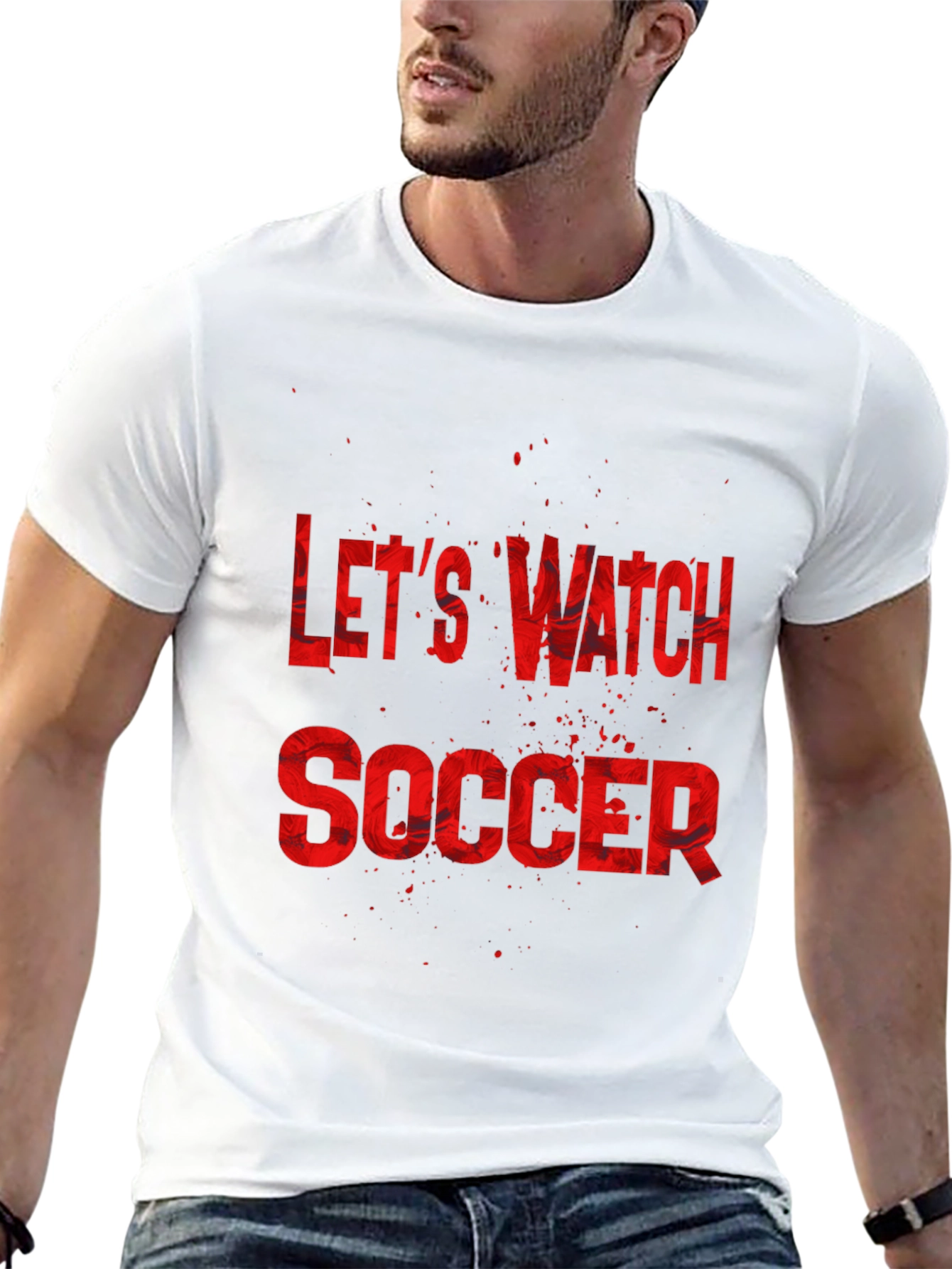 Black Let's Watch Soccer Graphic Tee - Black T-Shirt view 13