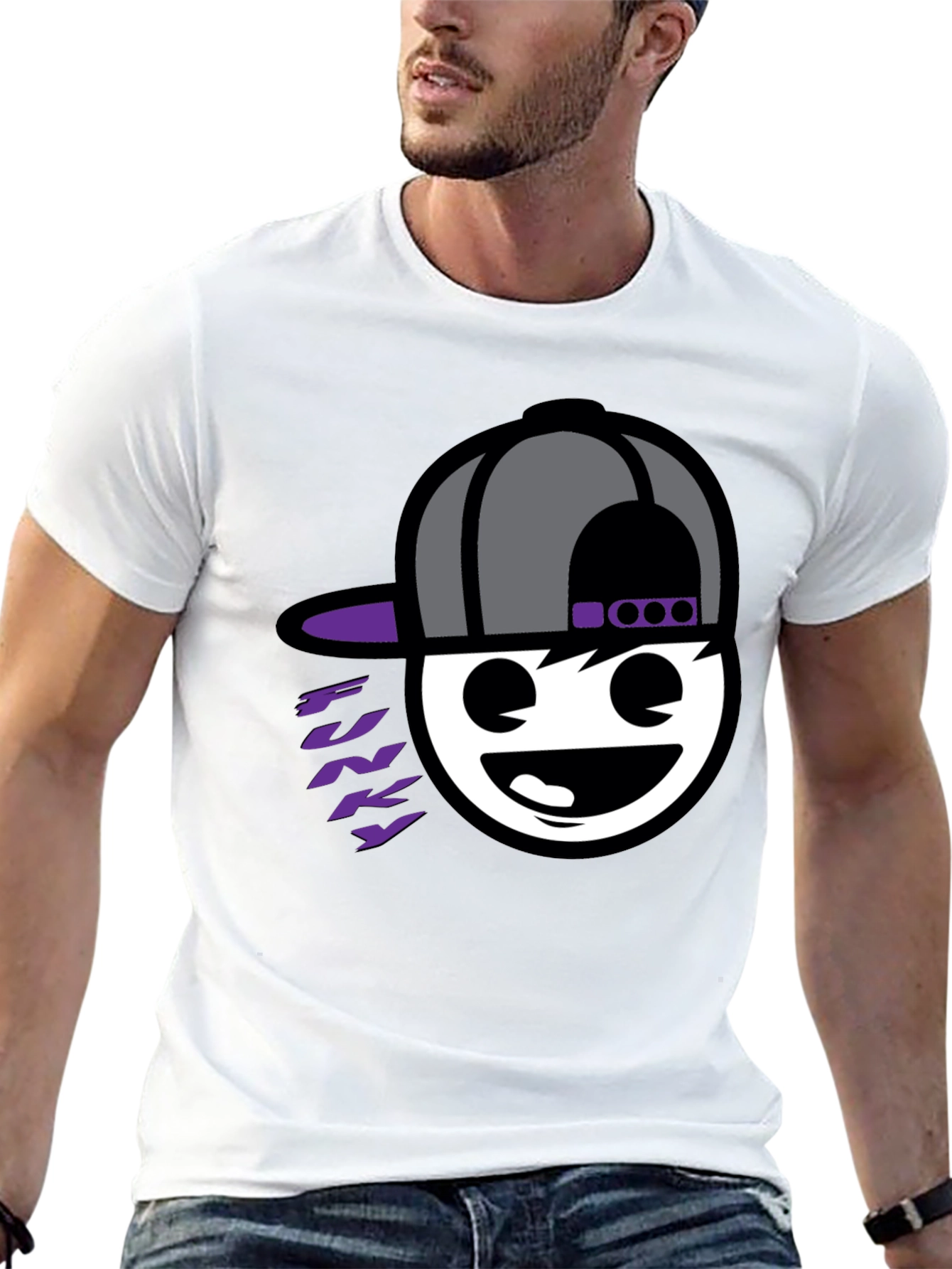 Black Funky Graphic Tee - Black Cotton Blend view 13