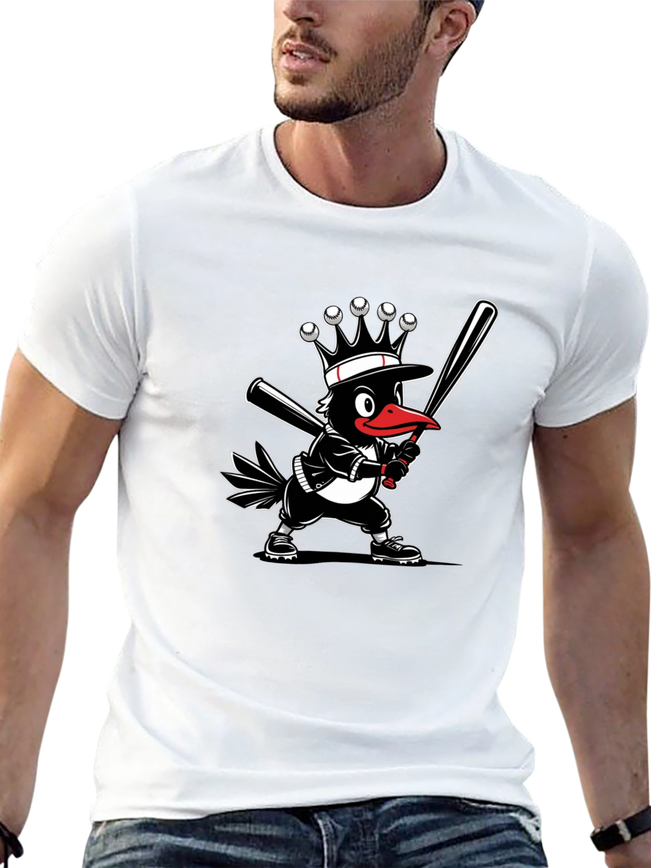 Black Baseball Crow T-Shirt view 13