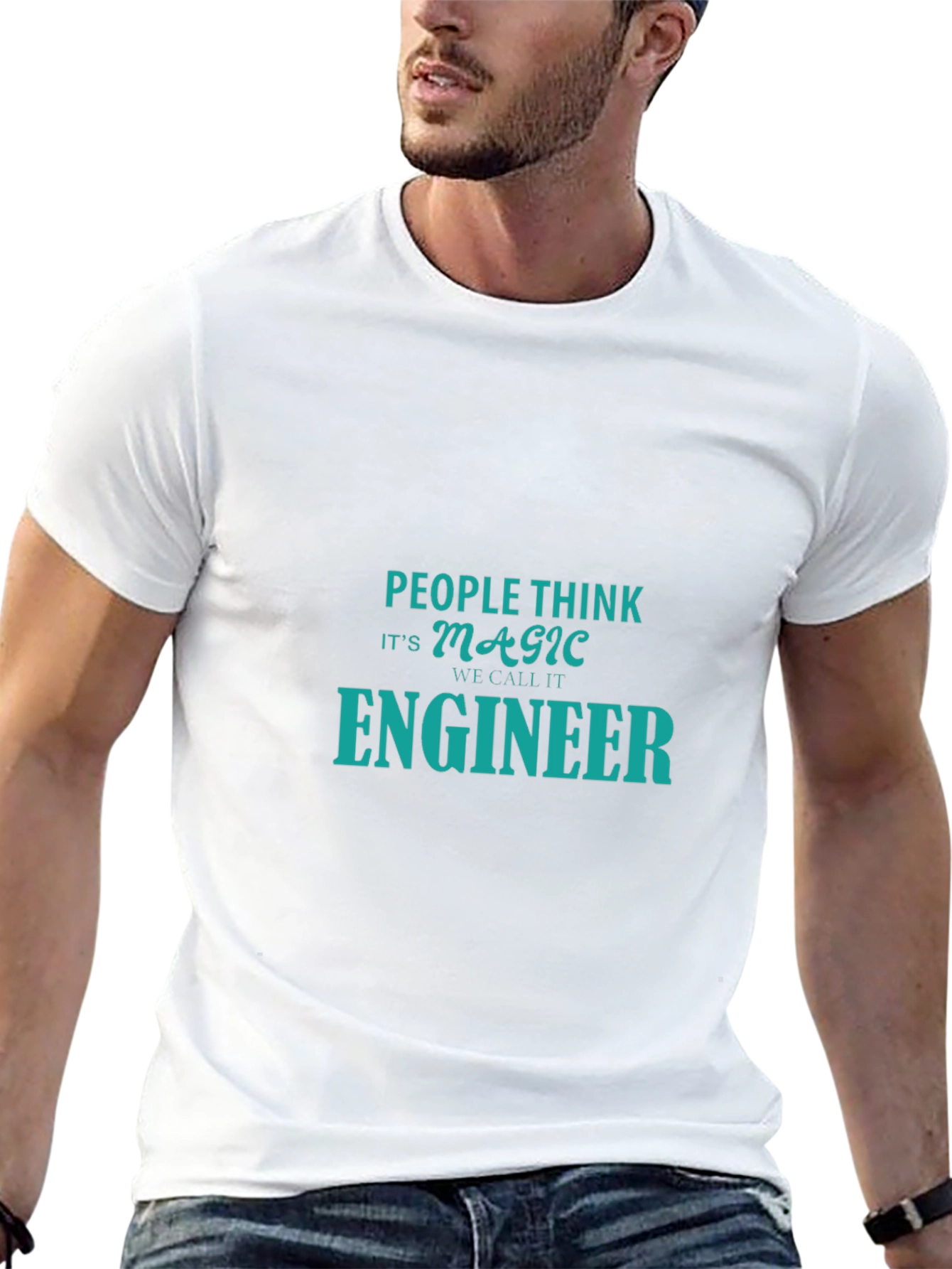 Black Engineer Magic Funny T-Shirt view 13
