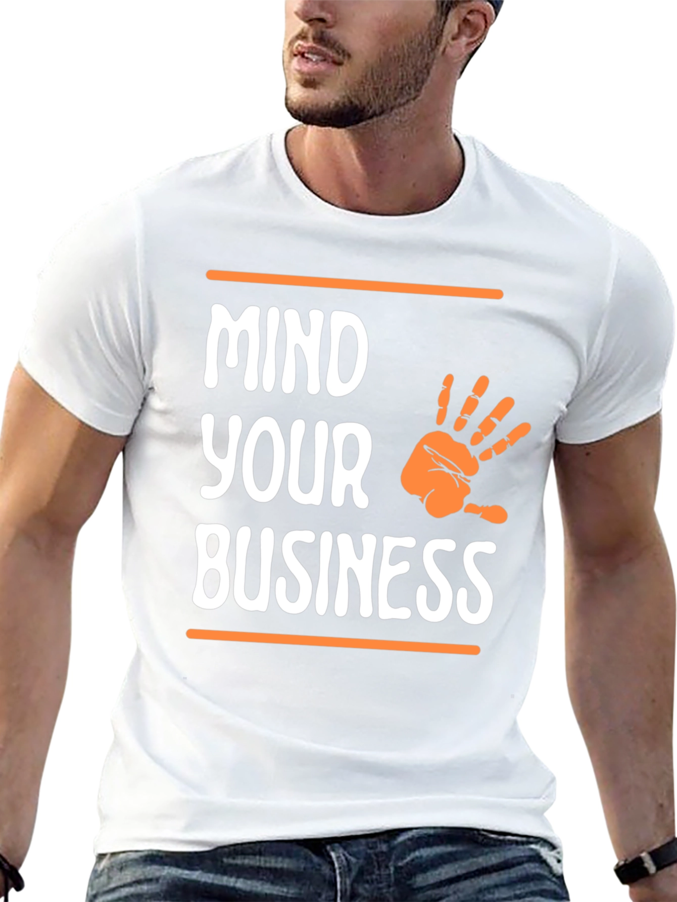 Black Mind Your Business Graphic Tee - Black Casual T-Shirt view 13
