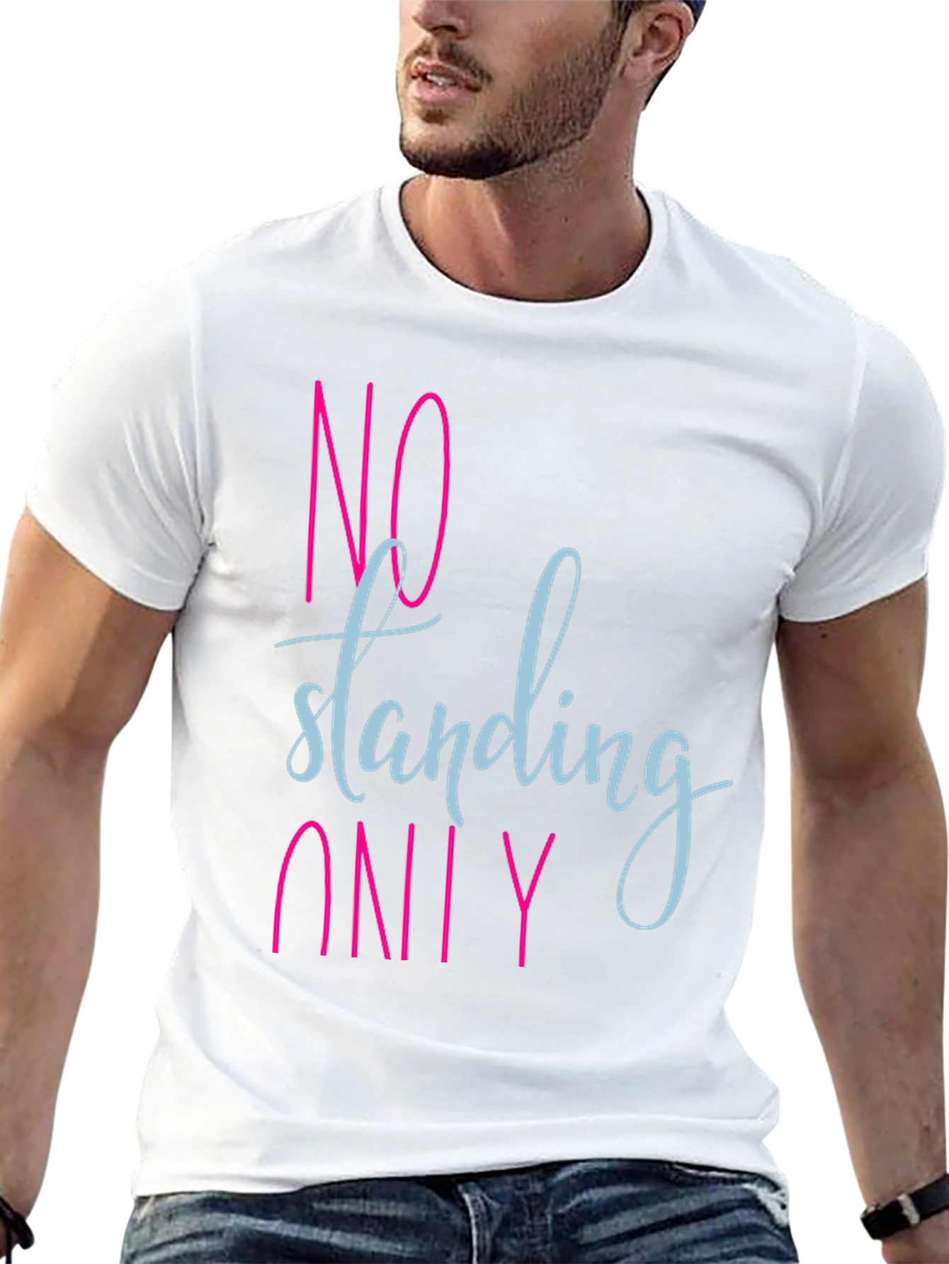 Black No Standing Only T-Shirt - Funny Slogan Tee view 13
