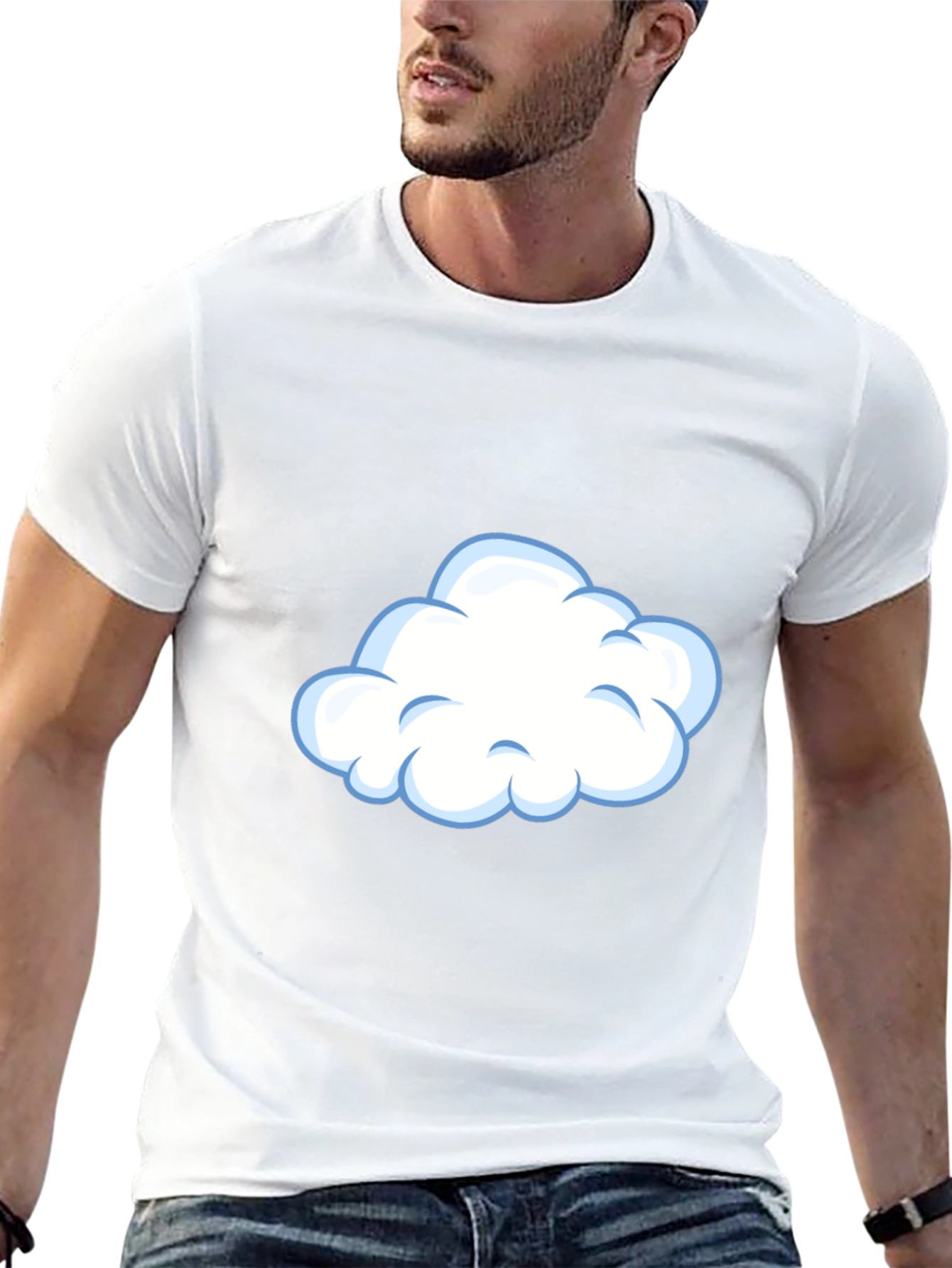 Black Cloud Graphic Tee - Casual Black T-Shirt view 13