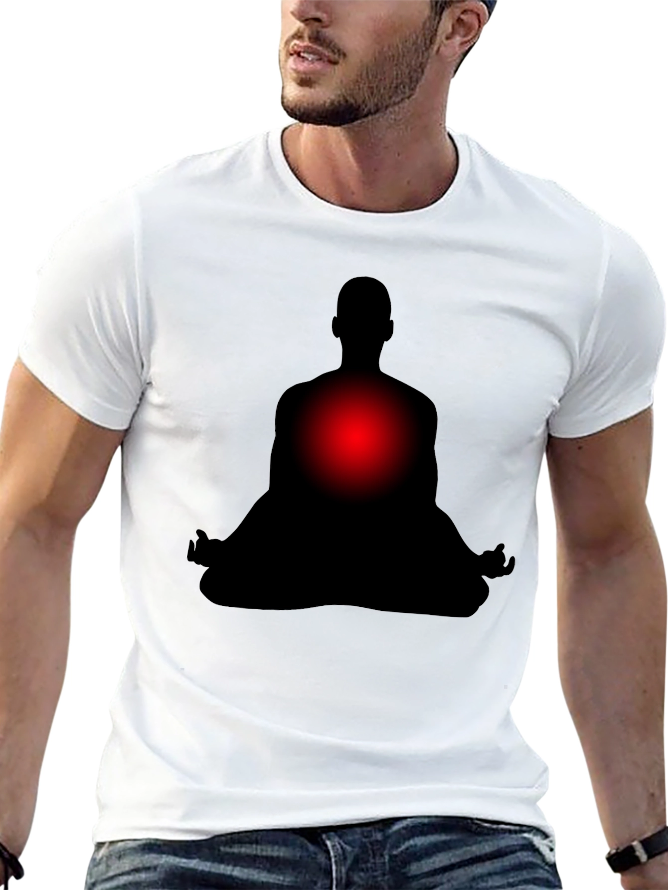 Black Meditative Silhouette T-Shirt - Relax & Focus view 13