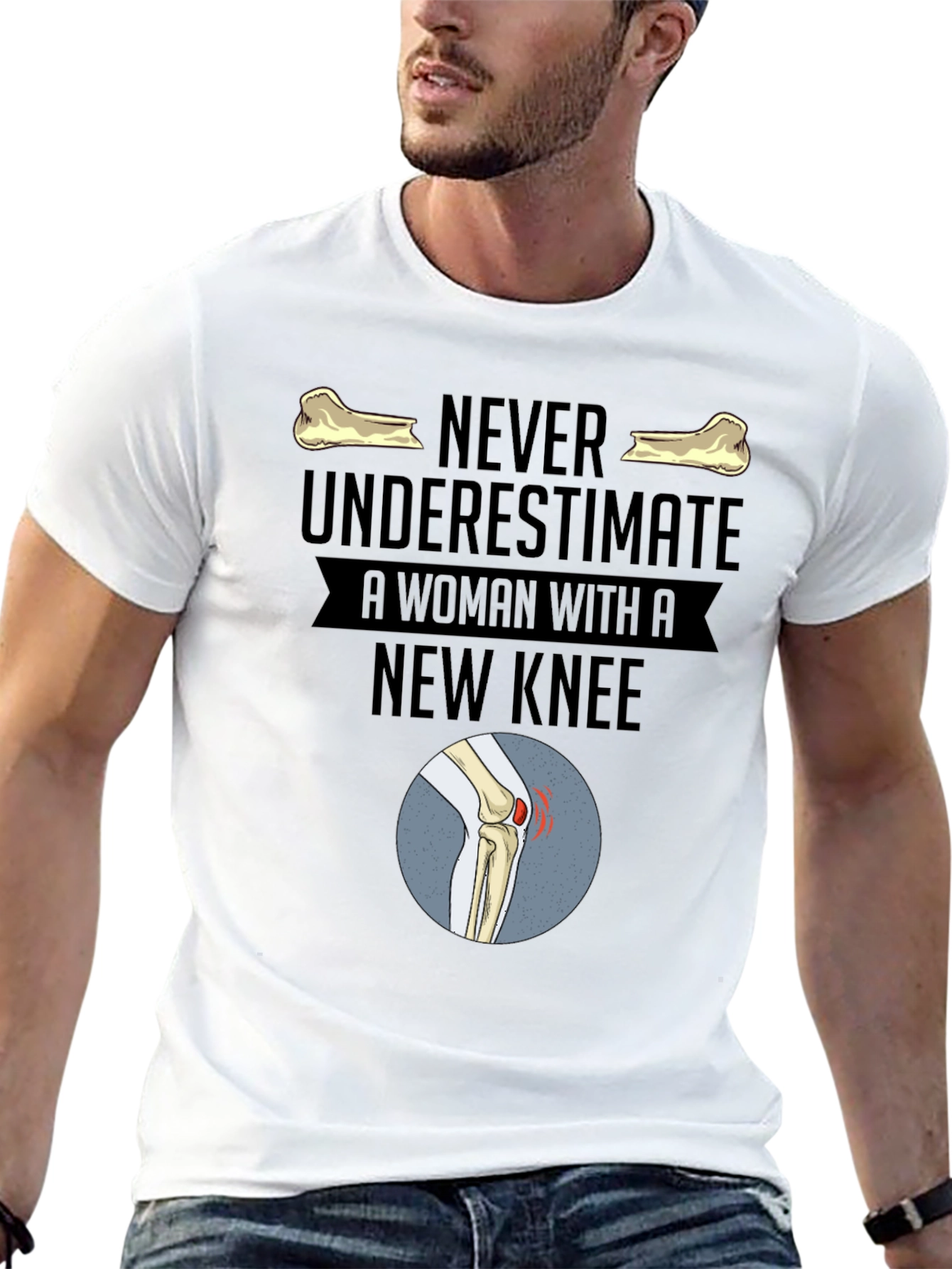 Black New Knee Woman Graphic Tee view 13