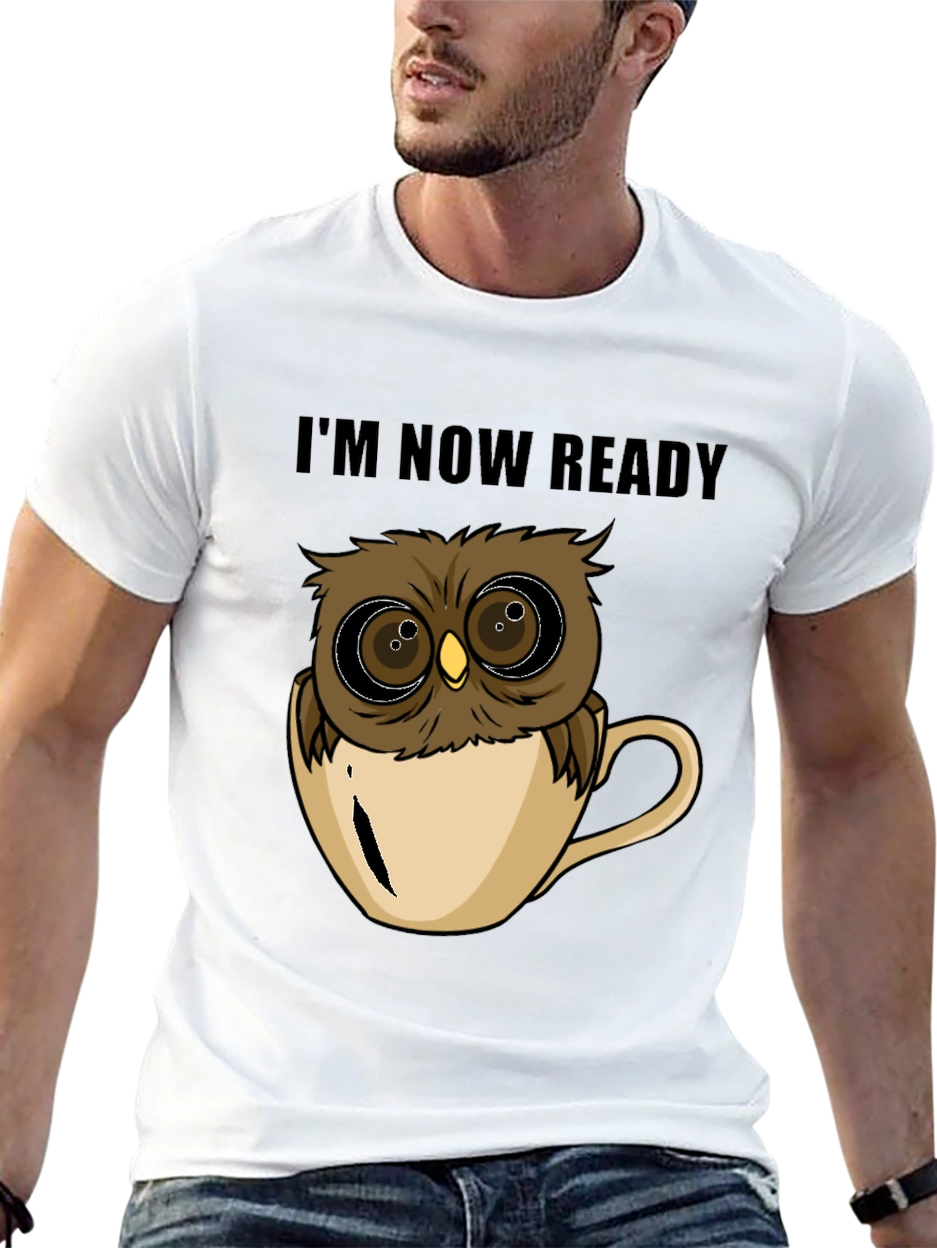 Black Owl in Cup T-Shirt - I'm Now Ready view 13