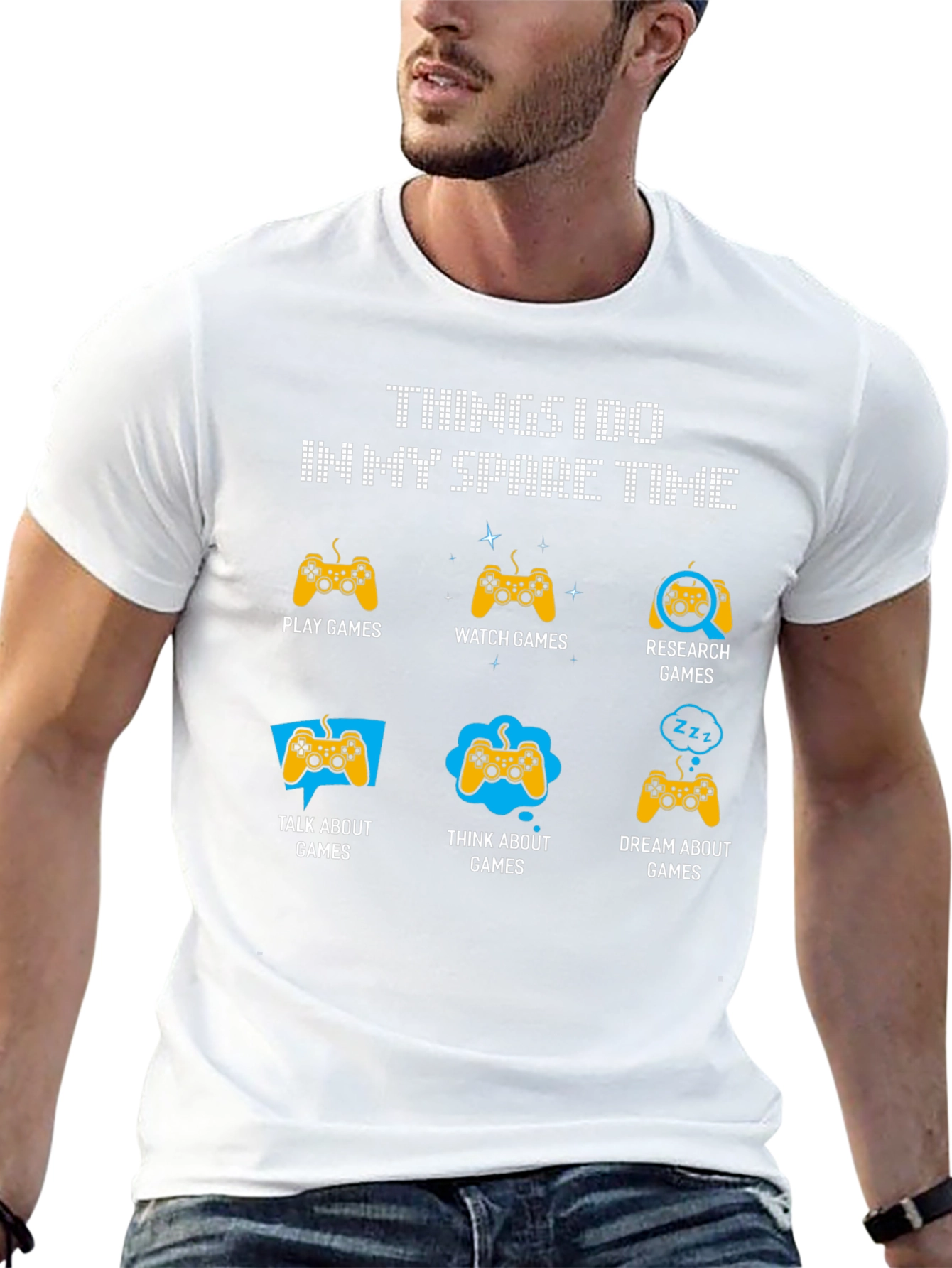 Black Gamer Spare Time T-Shirt: Play, Watch, Dream view 13