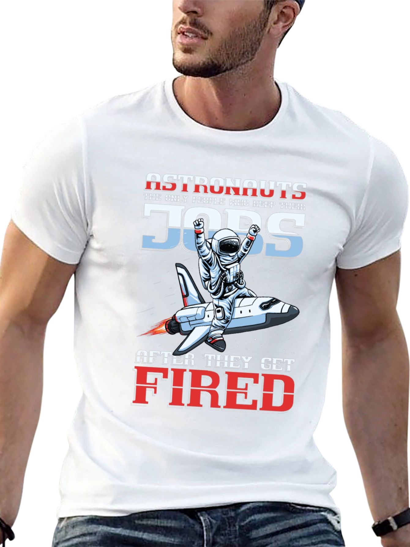 Black Astronaut Fired T-Shirt - Keep Their Jobs! view 13
