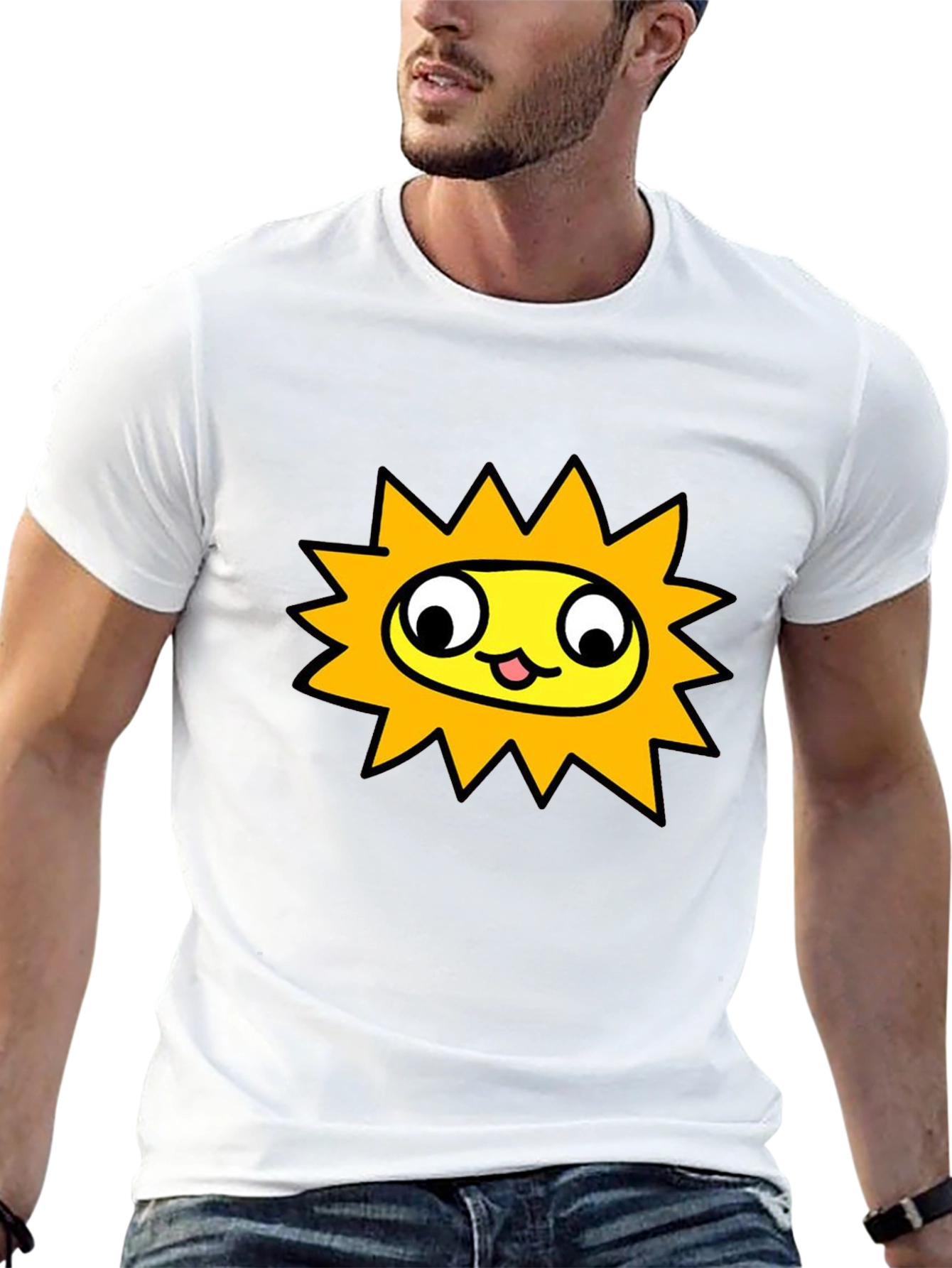 Black Sunny Character Graphic Tee - Black Crew Neck Shirt view 13