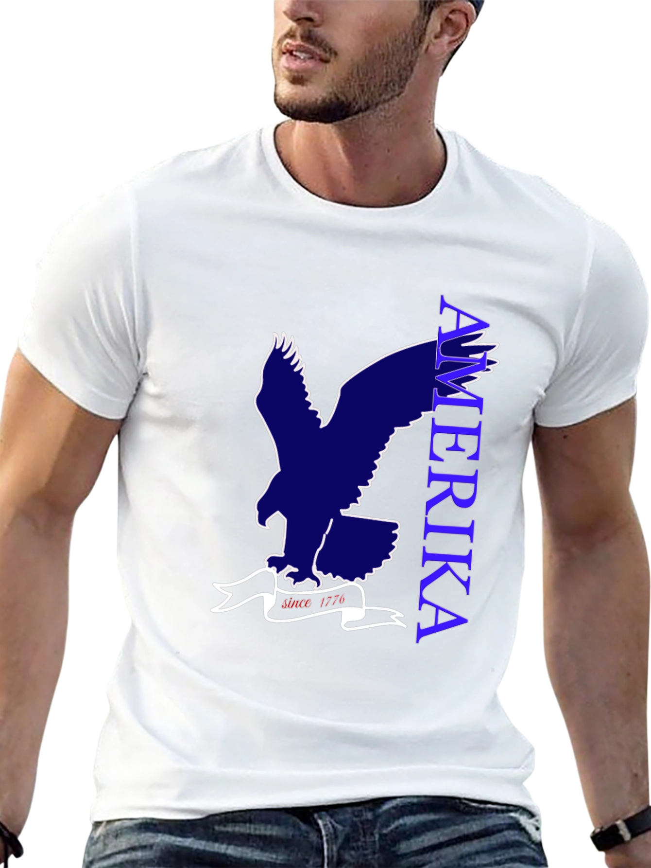 Black Americana Eagle Graphic Tee - Black Patriotic T-Shirt view 13