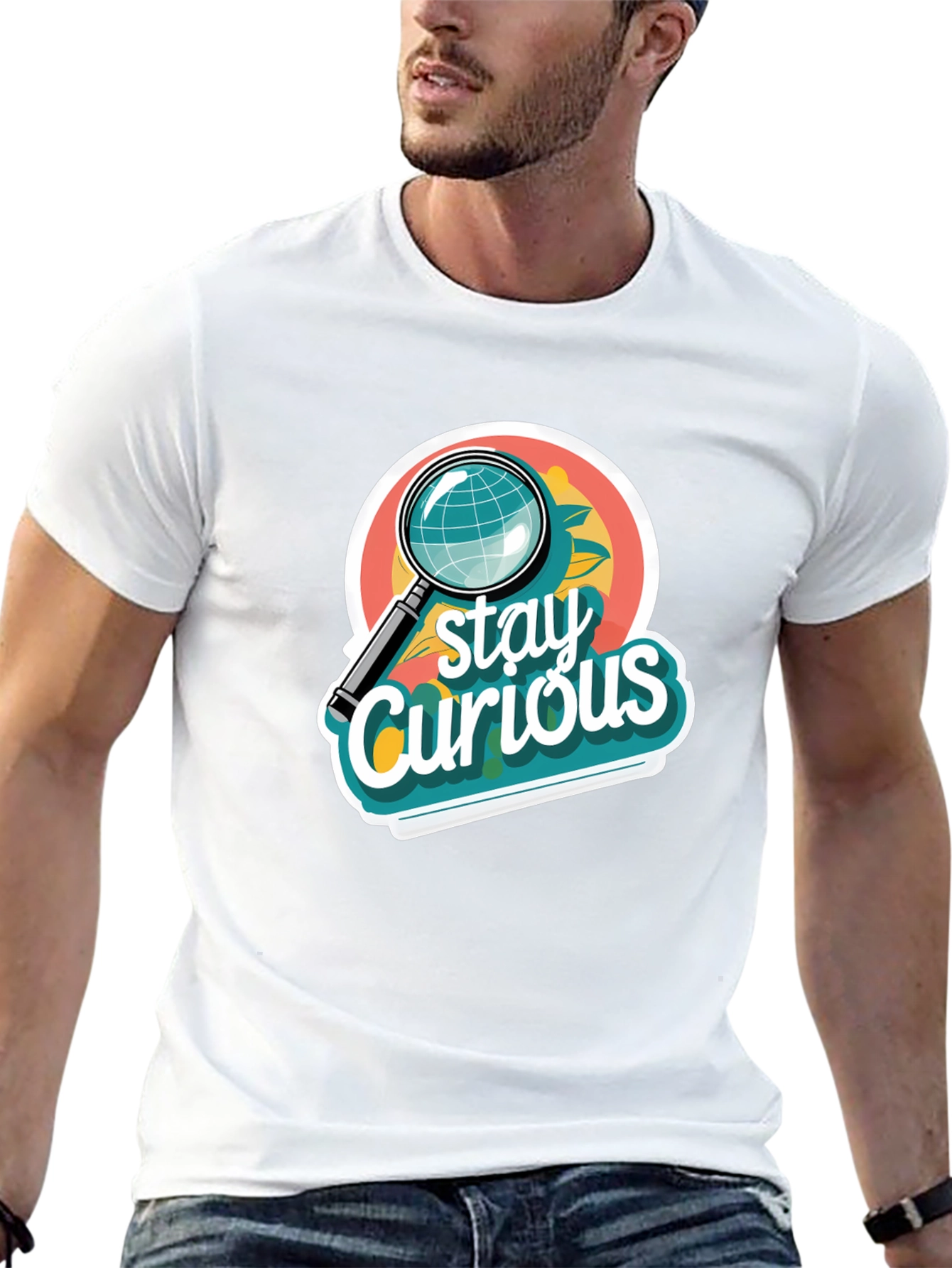 Black Stay Curious Graphic T-Shirt view 13