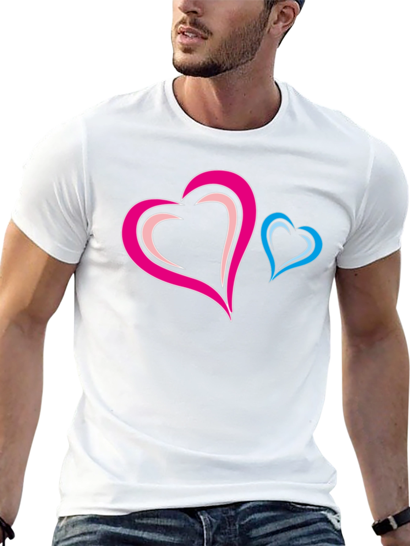 Black Stylish Black T-Shirt with Heart Design view 13