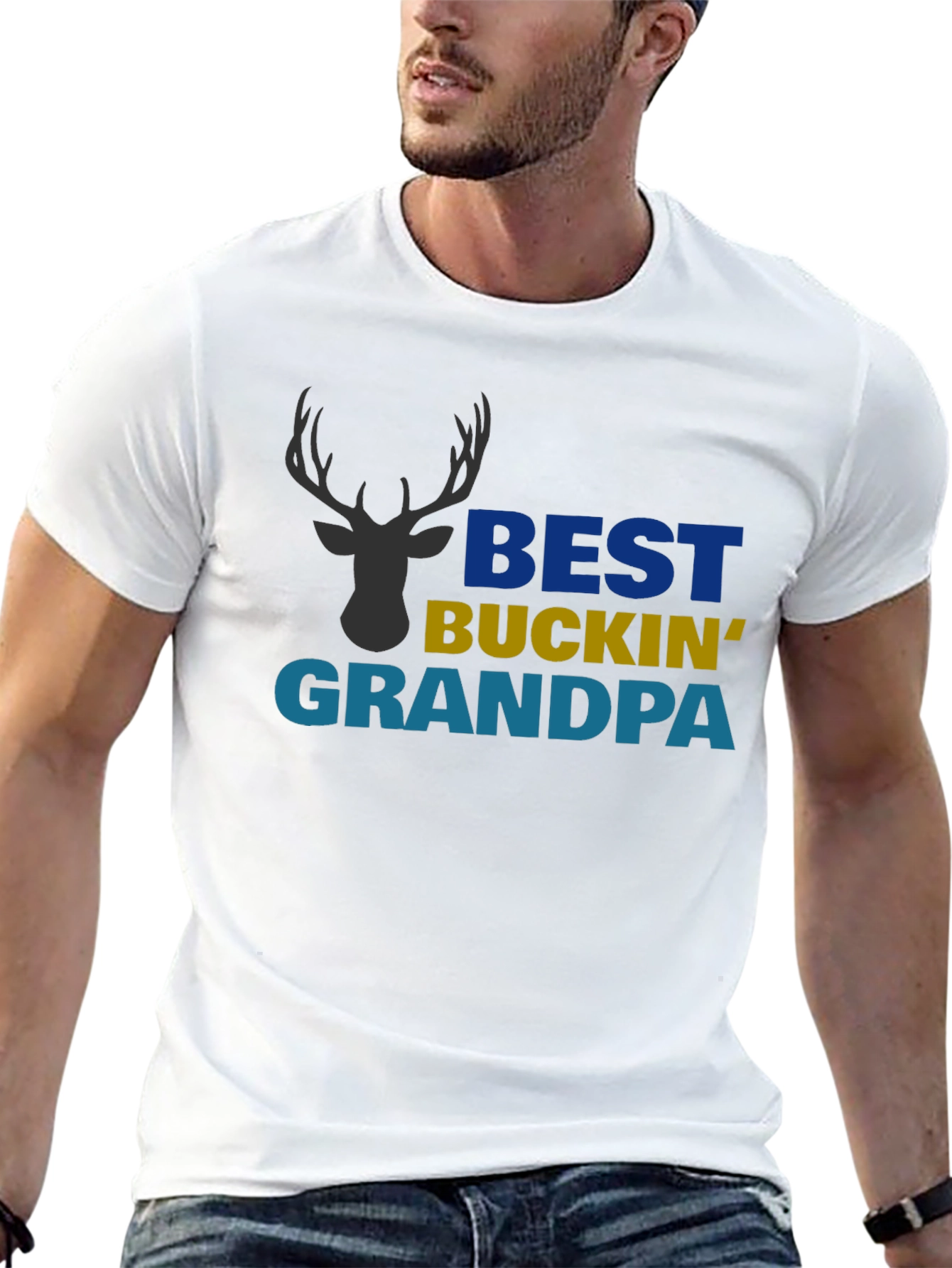 Black Best Buckin' Grandpa Graphic T-Shirt view 13