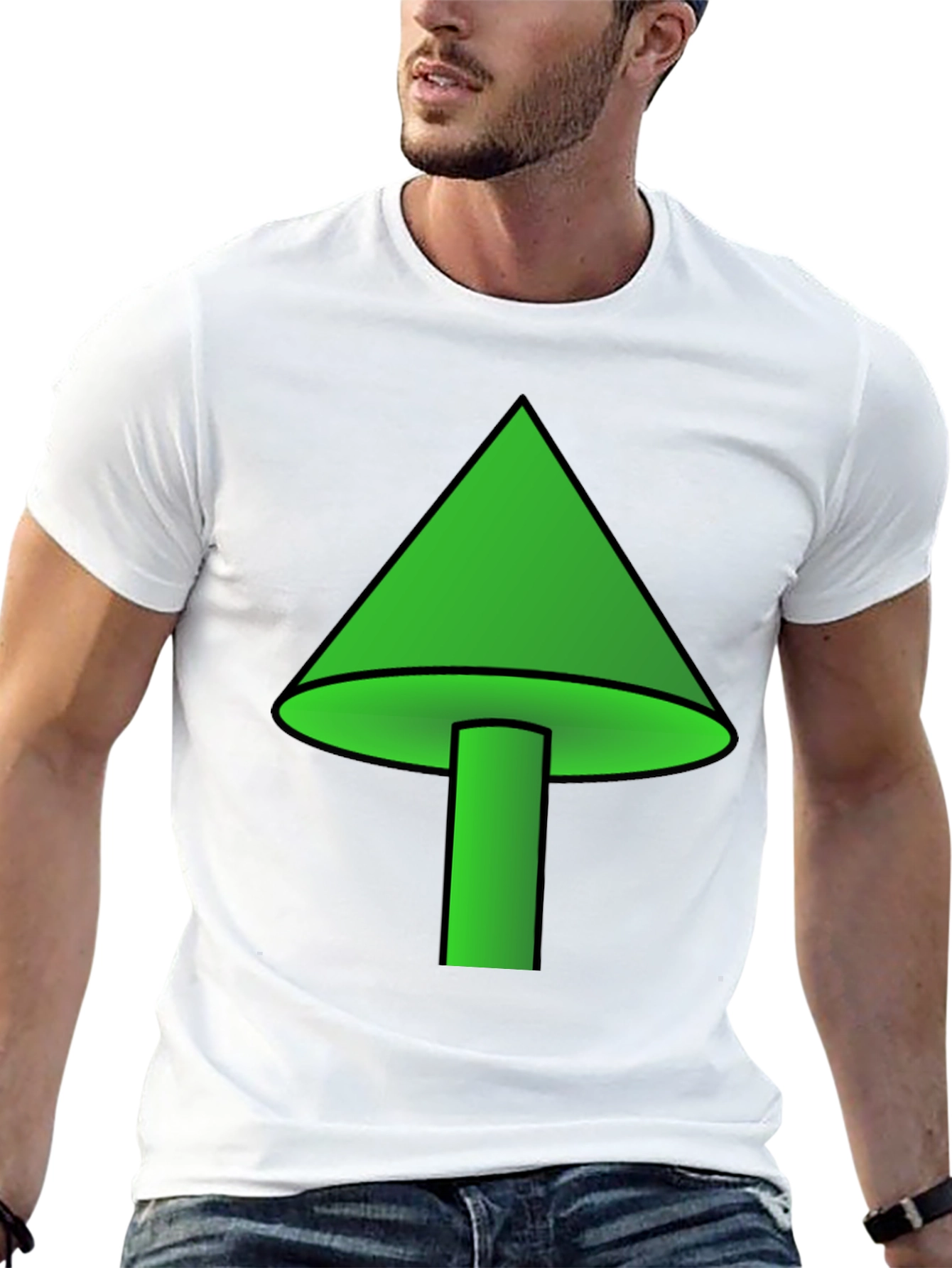 Black Green Mushroom Graphic T-Shirt - Casual Wear view 13