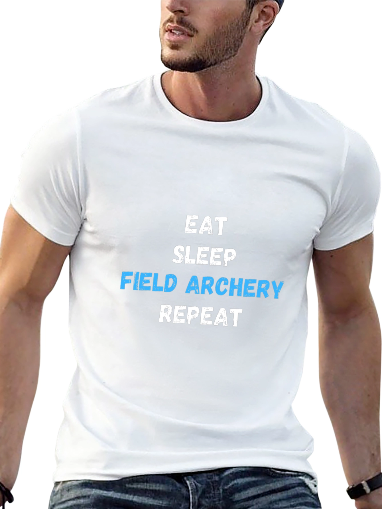 Black Eat Sleep Field Archery Repeat T-Shirt view 13