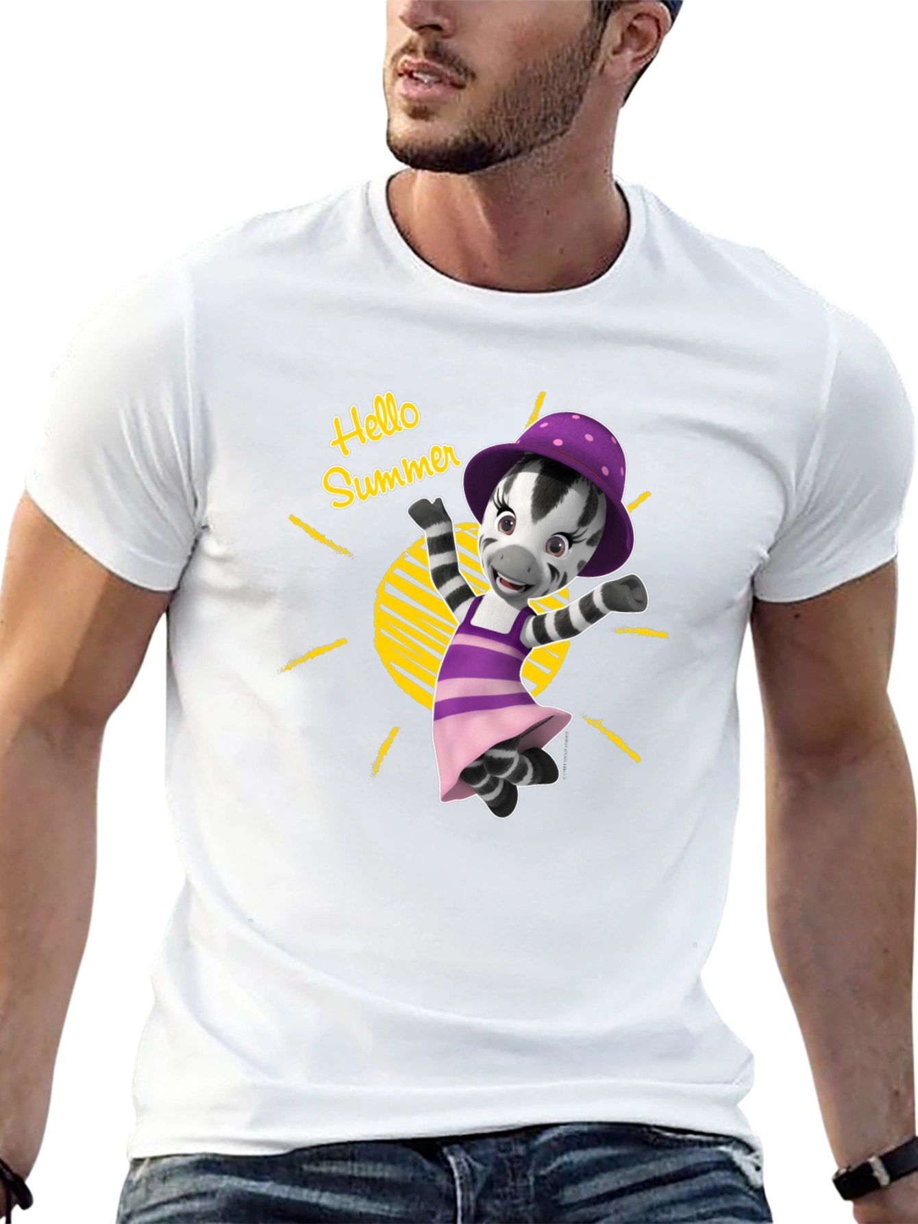 Black Hello Summer Zebra T-Shirt view 13