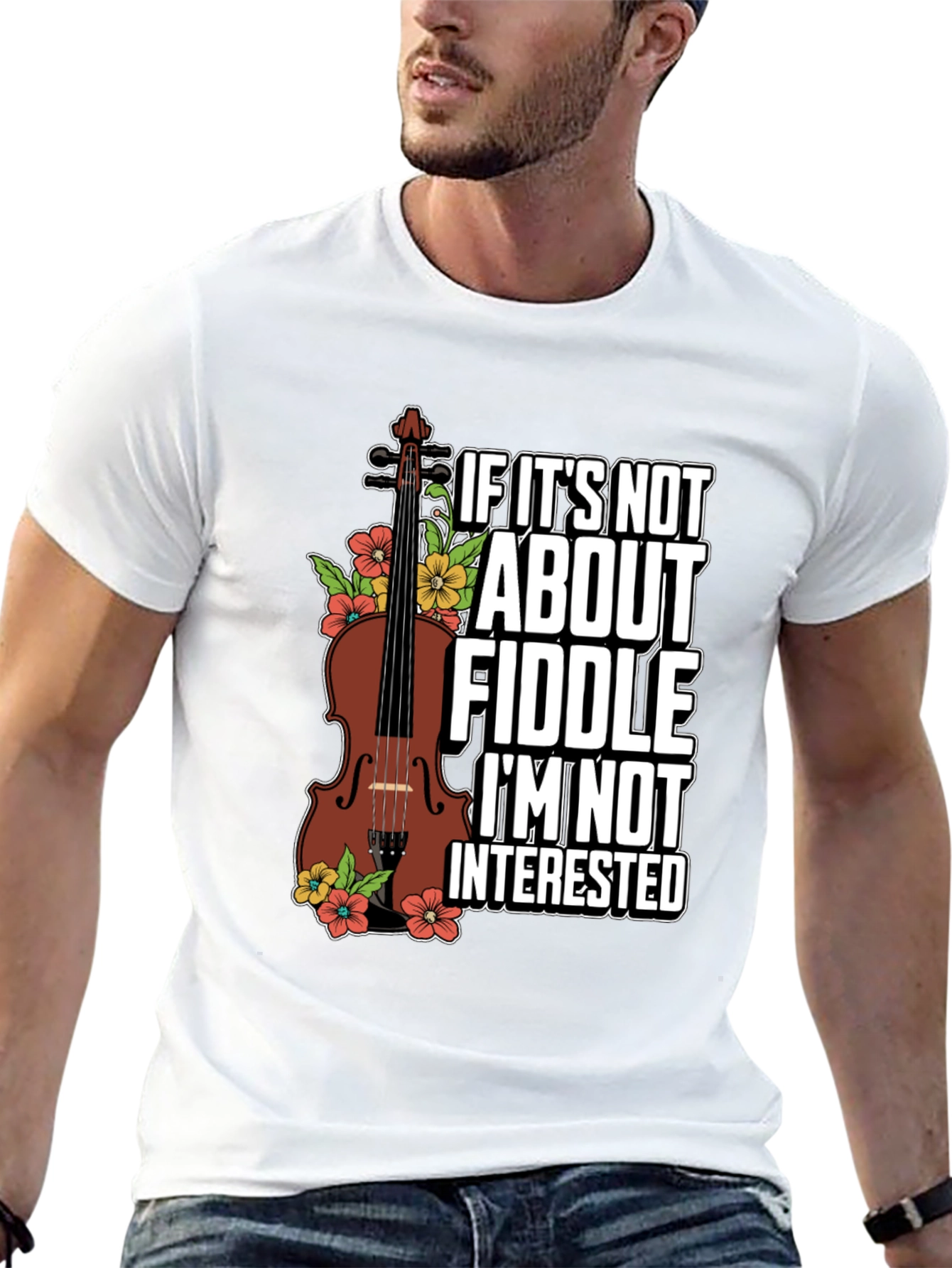 Black Fiddle Lover T-Shirt - If It's Not About Fiddle Tee view 13