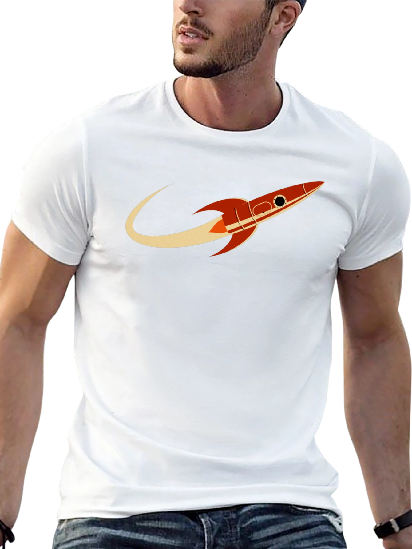 Black Retro Rocket Black T-Shirt - Blast Off in Style! view 13