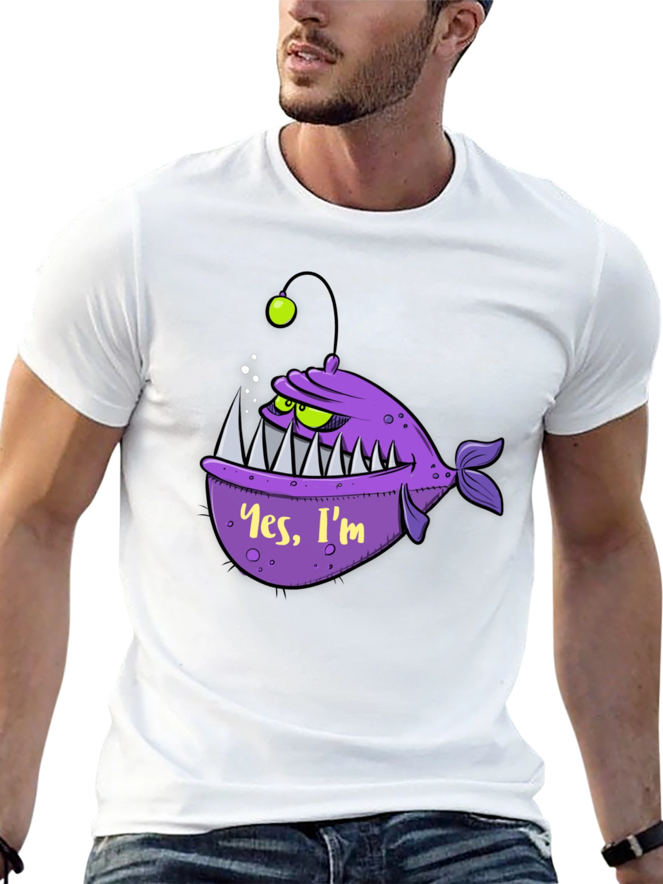 Black Angler Fish Graphic Tee - Yes, I'm Scary! view 13