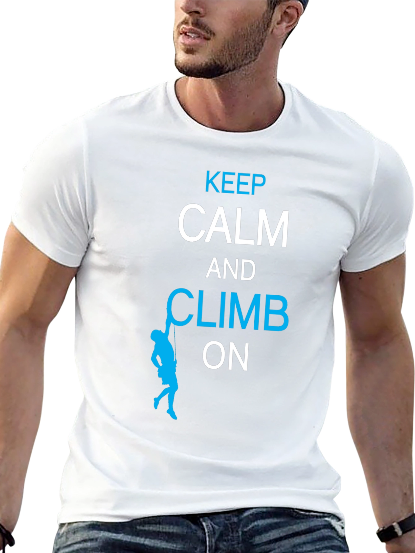 Black Keep Calm and Climb On T-Shirt view 13