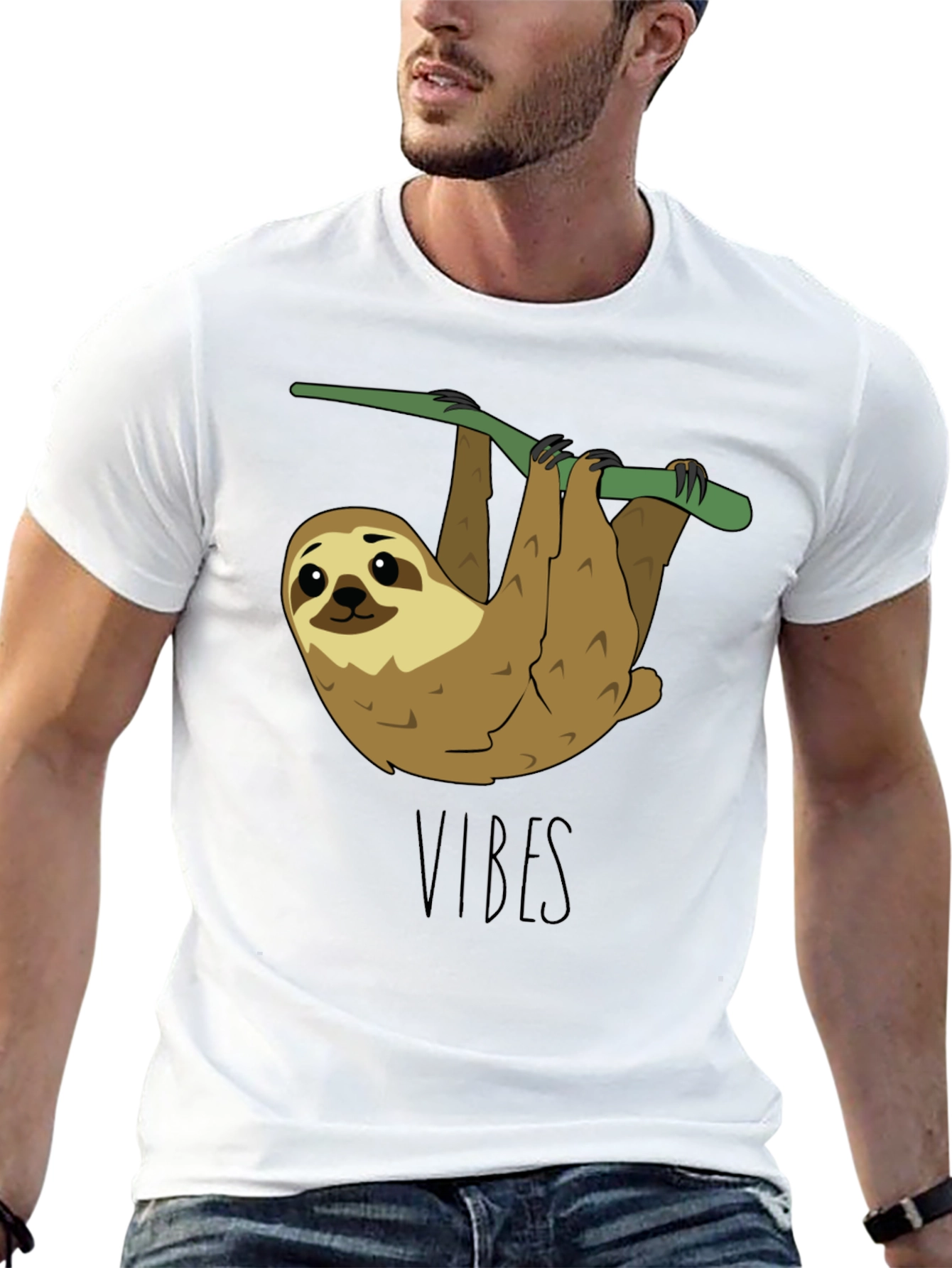 Black Sloth Vibes T-Shirt - Cute Animal Tee view 13
