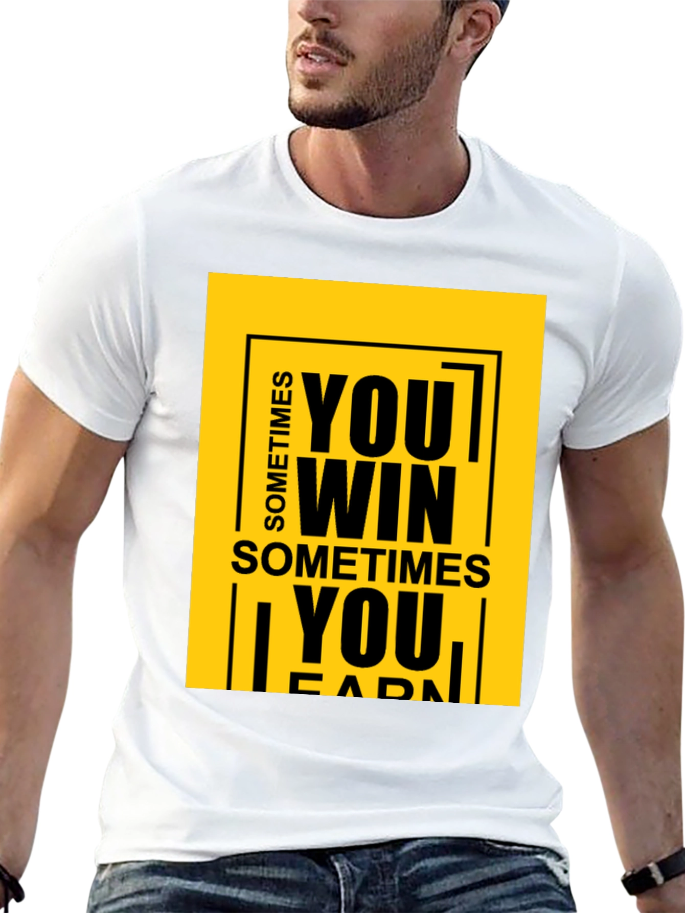 Black Motivational Graphic Tee: Sometimes You Win T-Shirt view 13