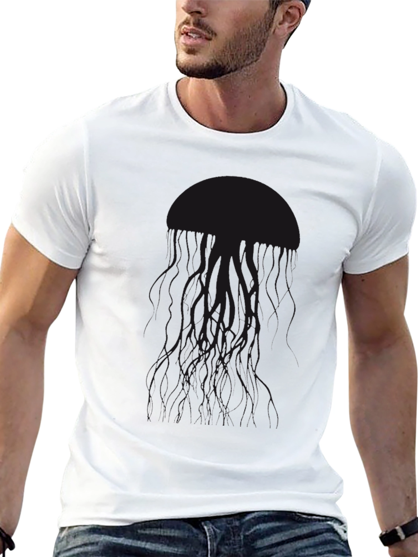 Black Men's Solid Black Crew Neck T-Shirt view 13