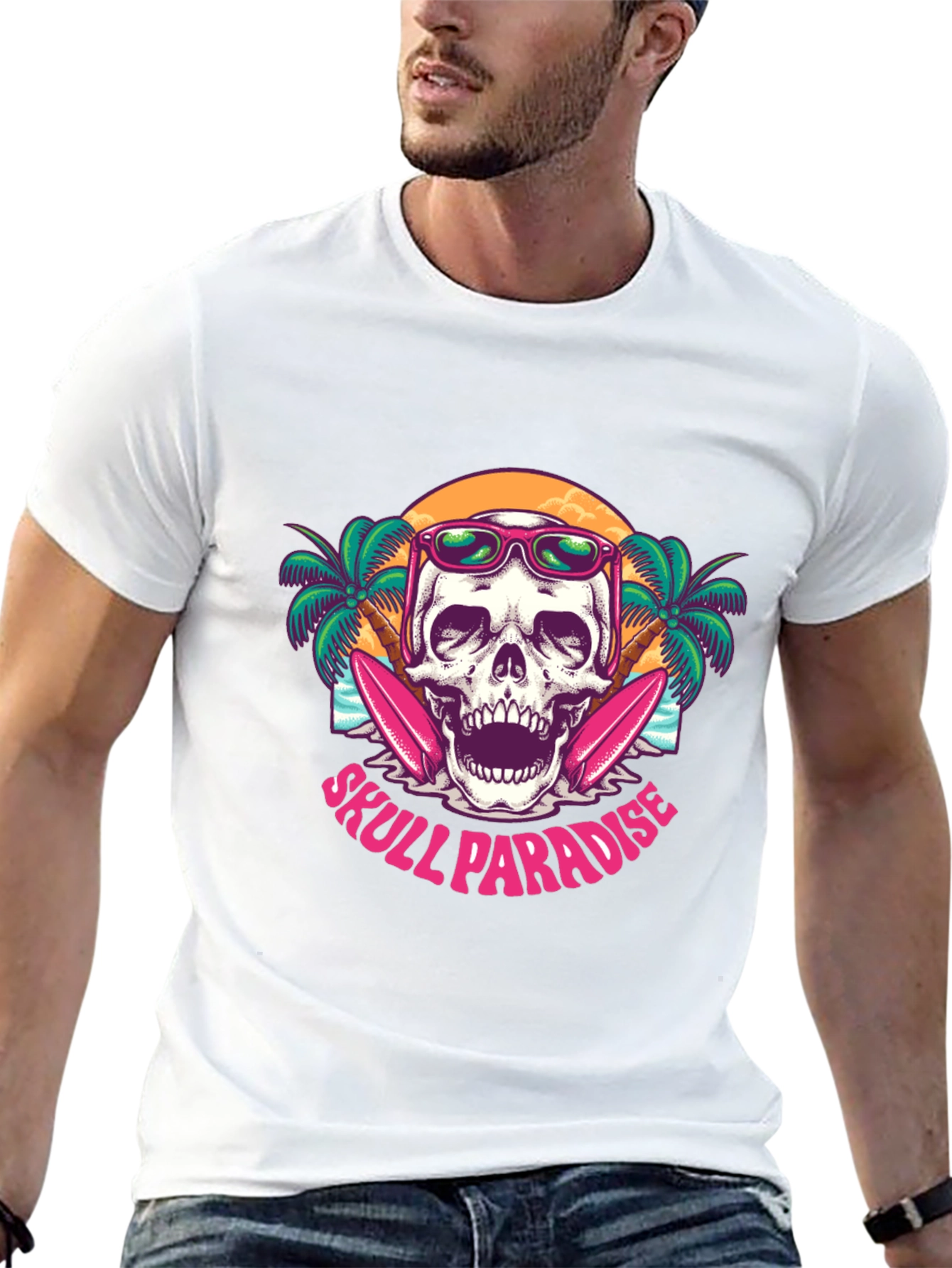 Black Skull Paradise T-Shirt - Beach Vibes view 13