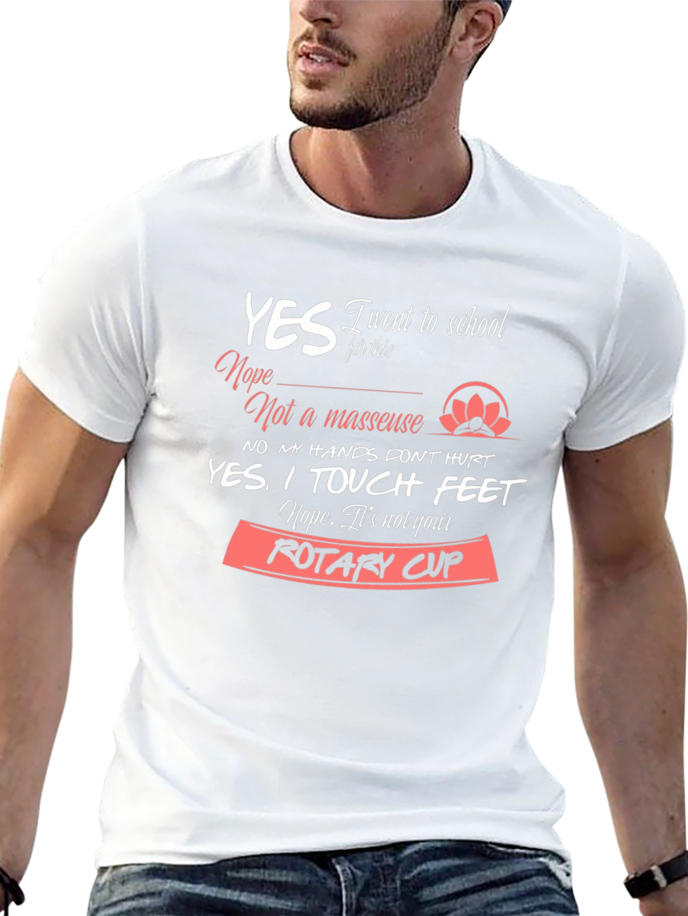 Black Funny Massage Therapist T-Shirt - Rotary Cup view 13