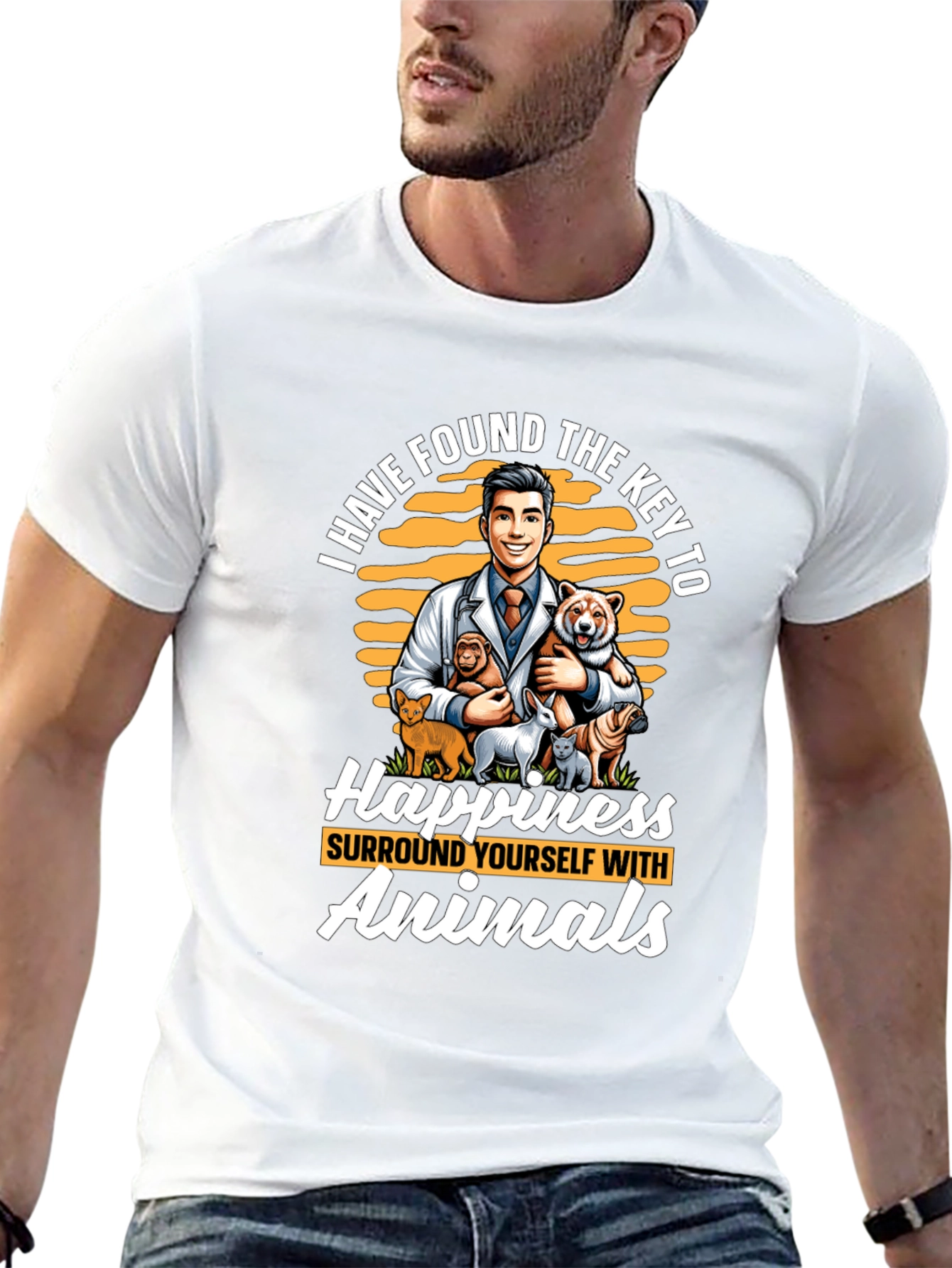 Black Vet & Animal Lover Graphic T-Shirt view 13