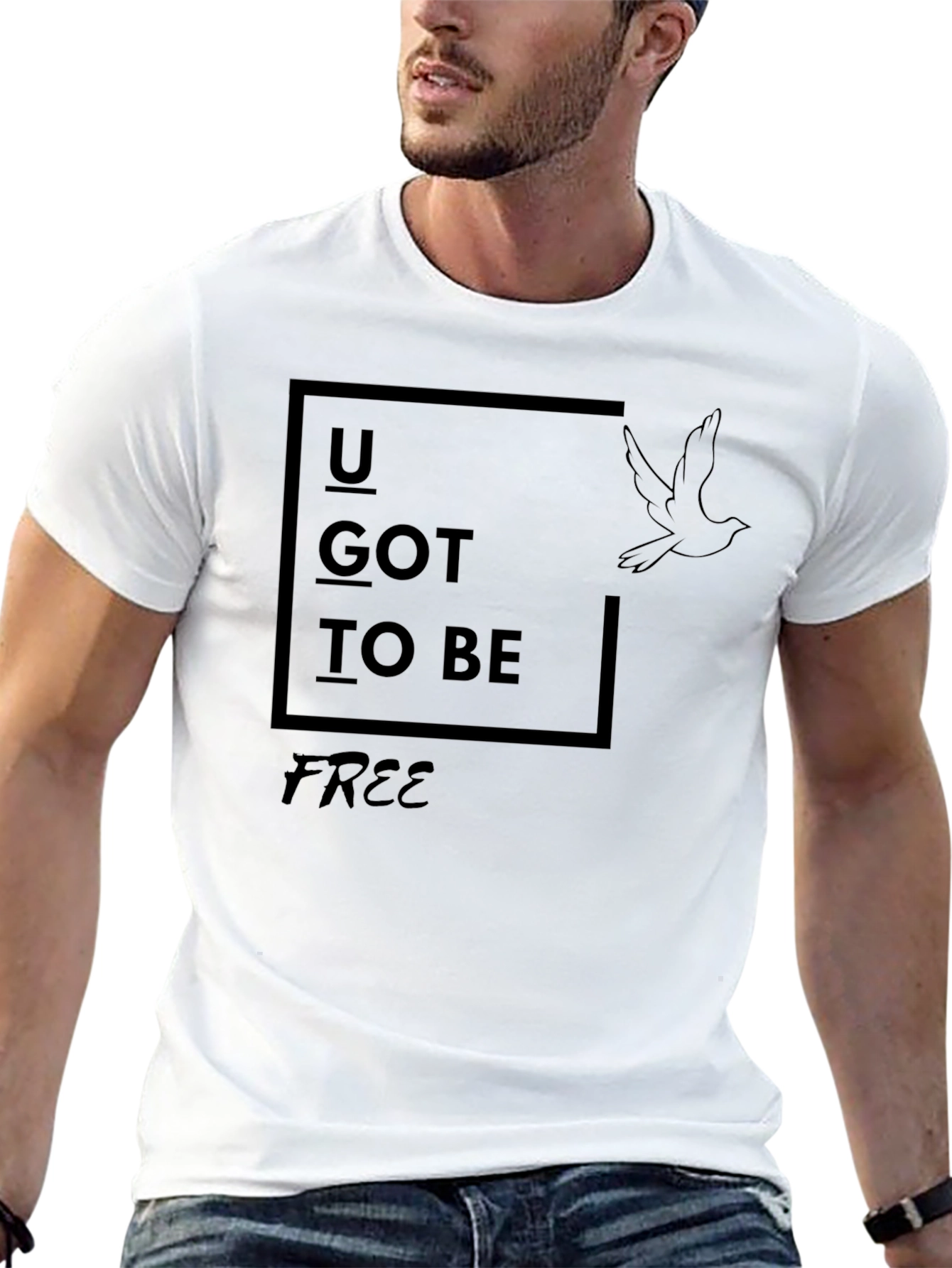 Black U Got To Be Free T-Shirt view 13