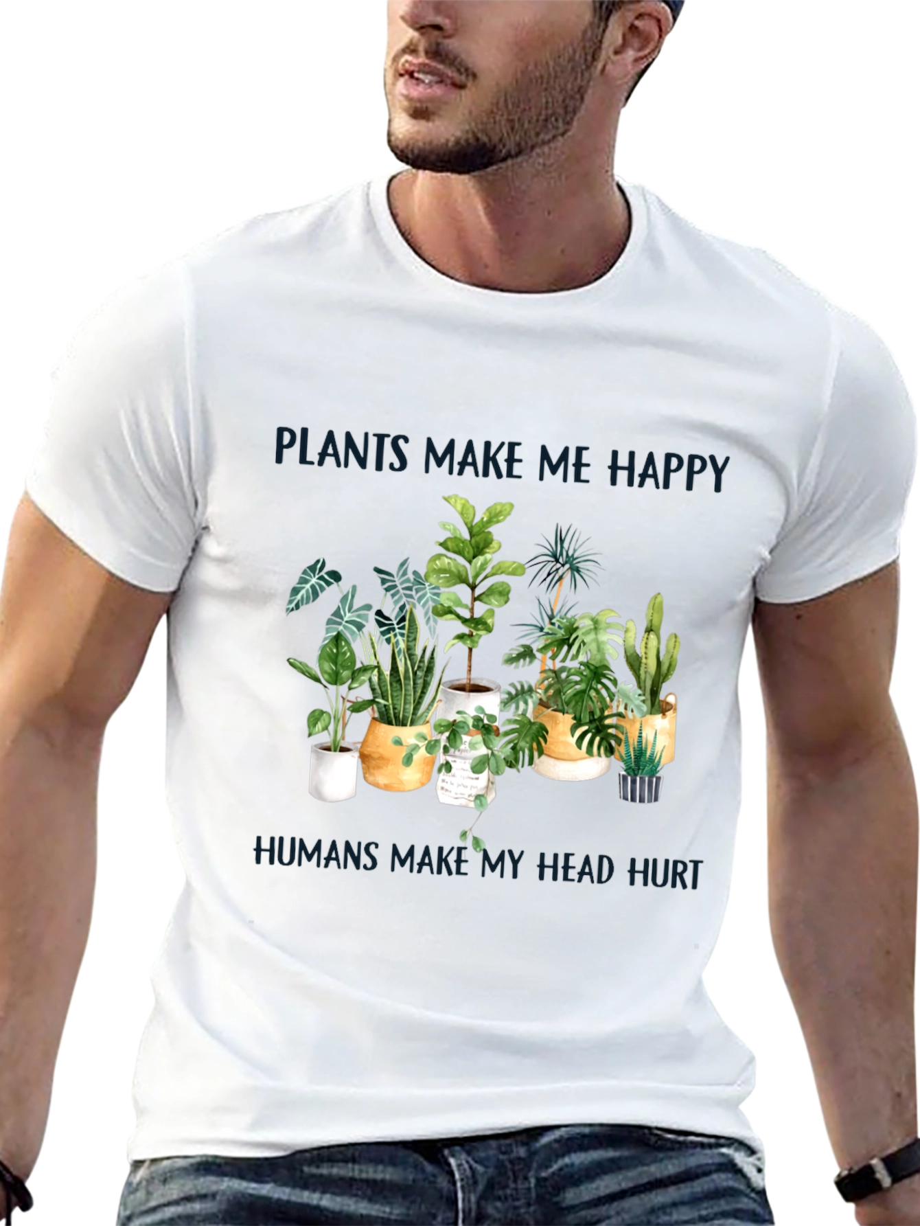 Black Plants Make Me Happy T-Shirt view 13