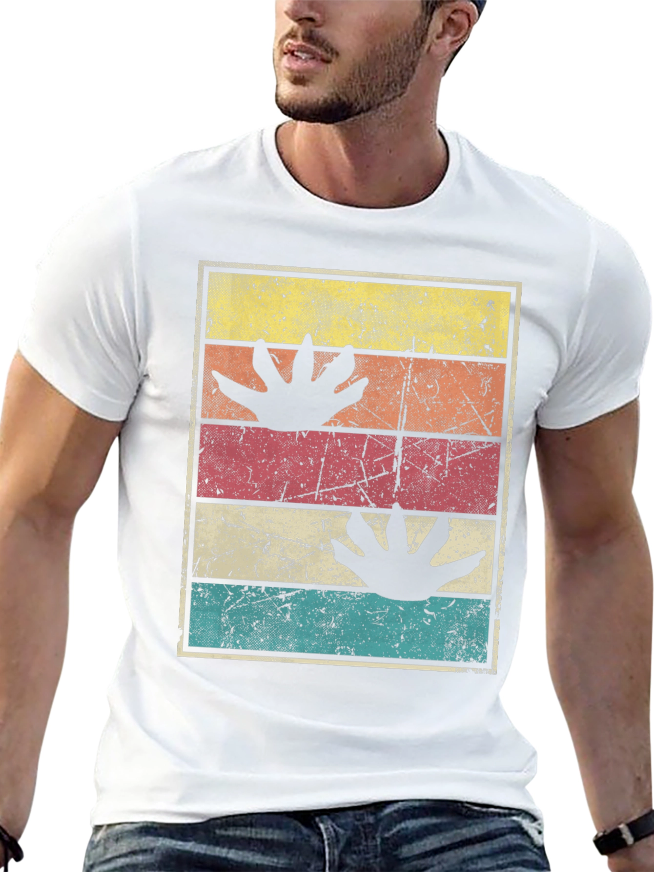 Retro Dinosaur Paw Print T-Shirt - 13