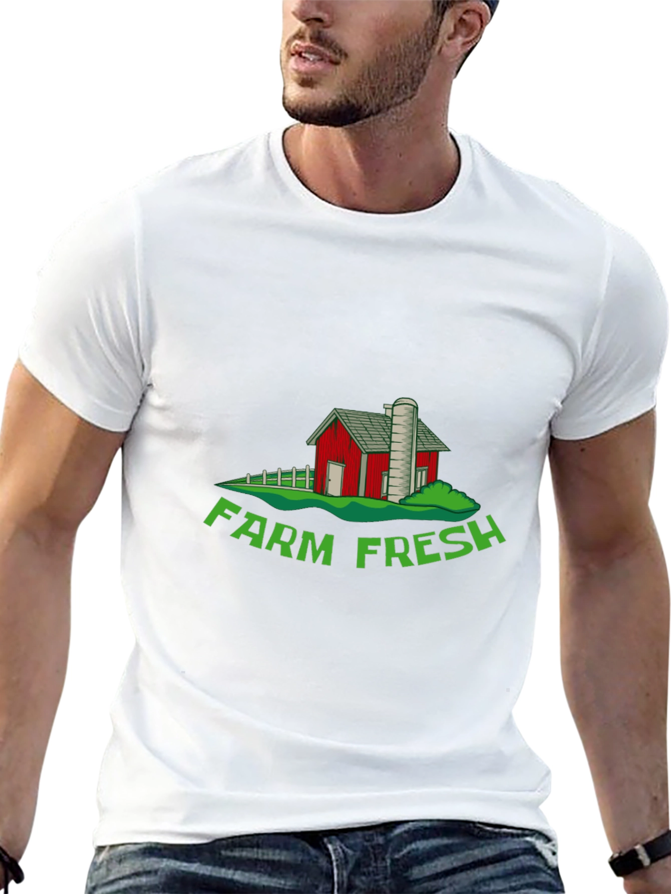 Black Farm Fresh Graphic Tee - Soft Cotton Black T-Shirt view 13