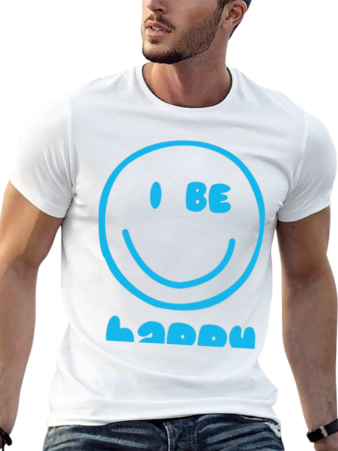 Black I Be Happy Graphic Tee - Positive Vibes T-Shirt view 13