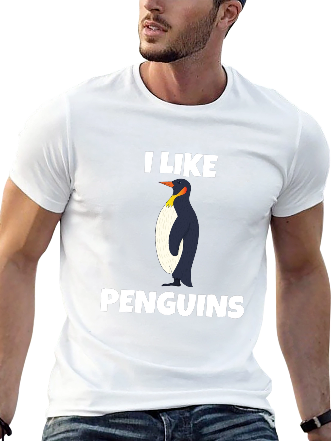 Black I Like Penguins T-Shirt - Black Graphic Tee view 13