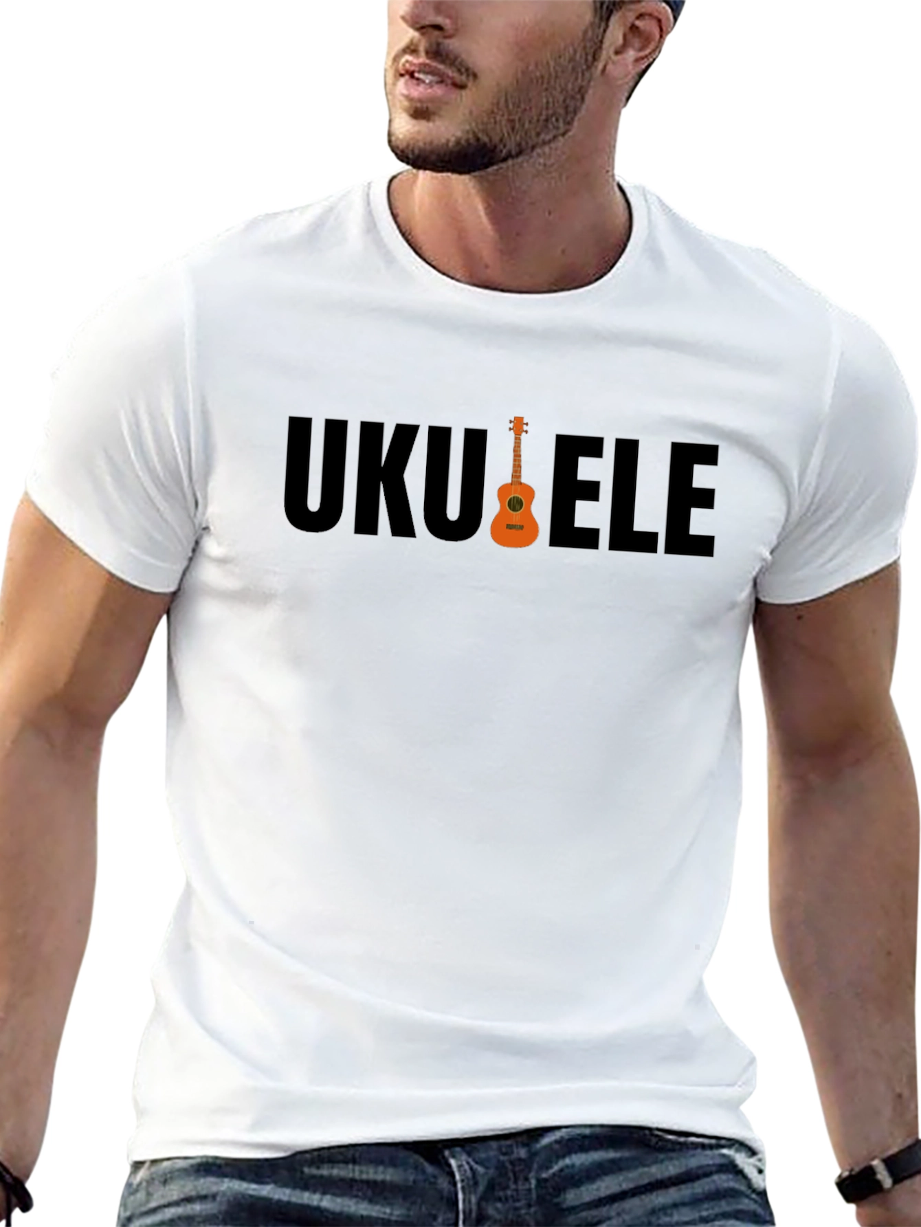 Black Ukulele Graphic T-Shirt - Music Lover Tee view 13