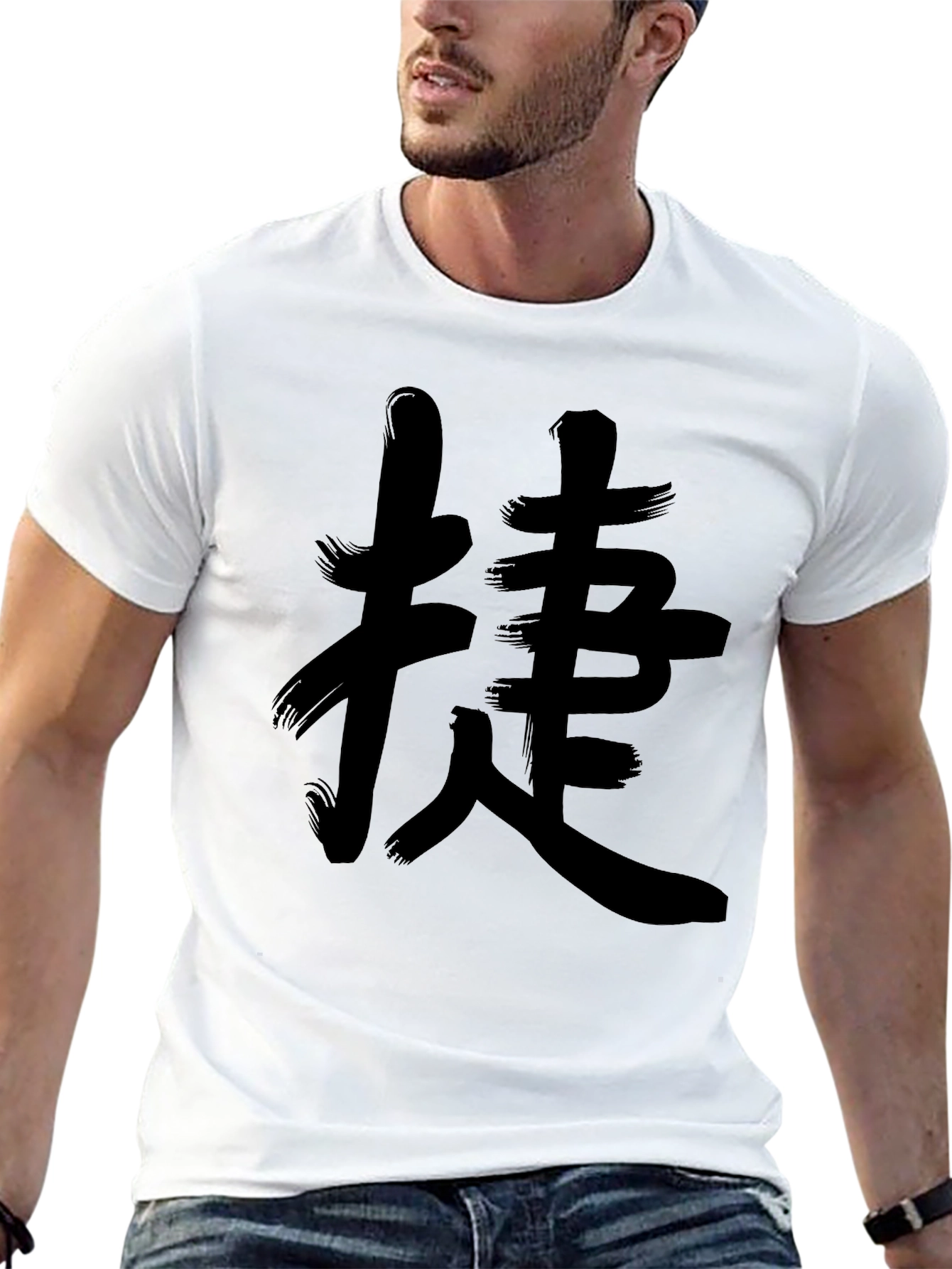 Black Kanji Style Black T-Shirt view 13